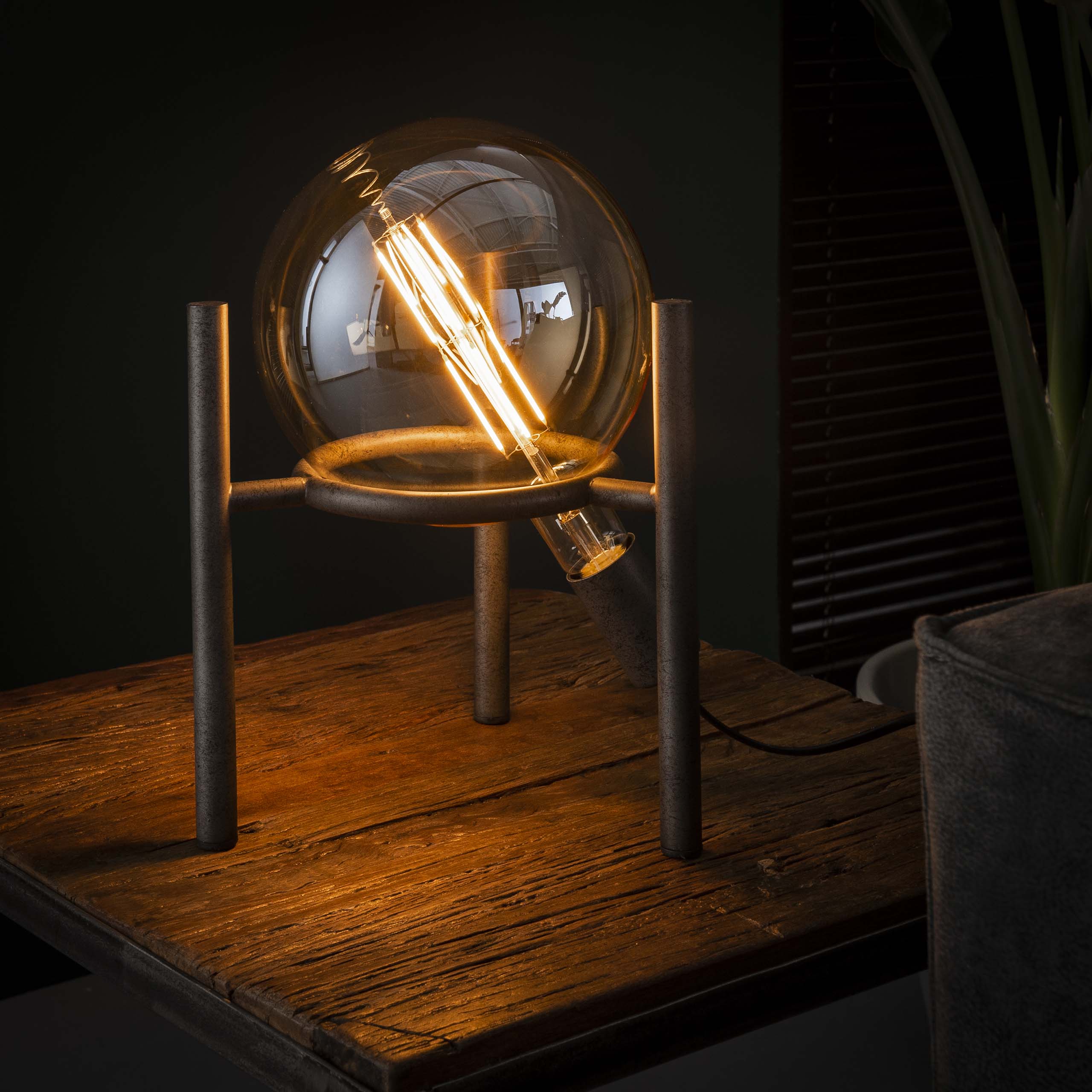 Tafellamp Saturn Ø20cm lichtbron 1-lichts / Oud zilver