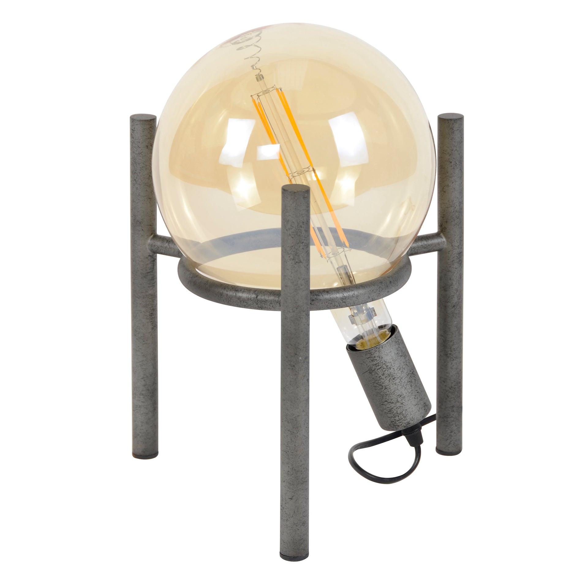 Tafellamp Saturn O20Cm Lichtbron 1 Lichts Oud Zilver