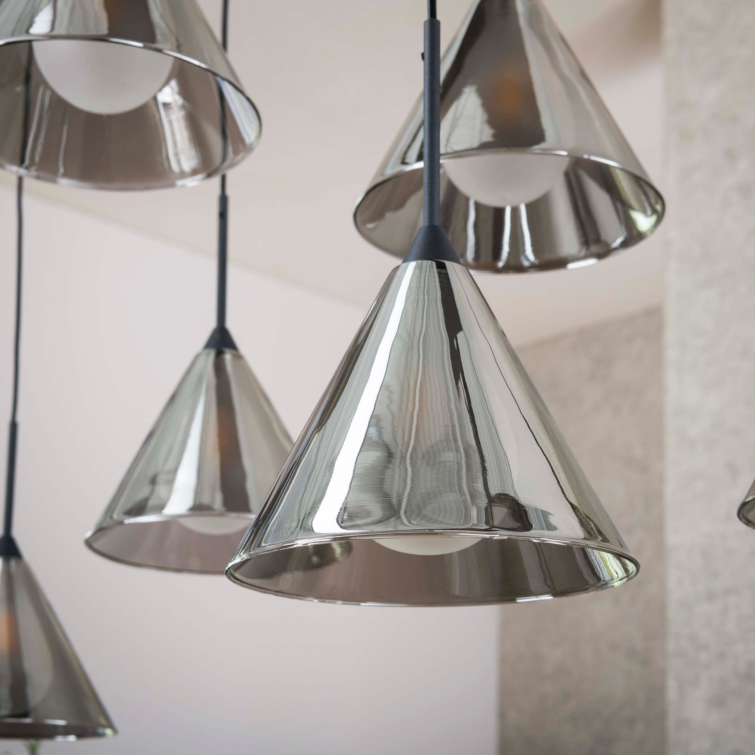 Hanglamp Conic 5 4 Lichts Smoke Grey Glas