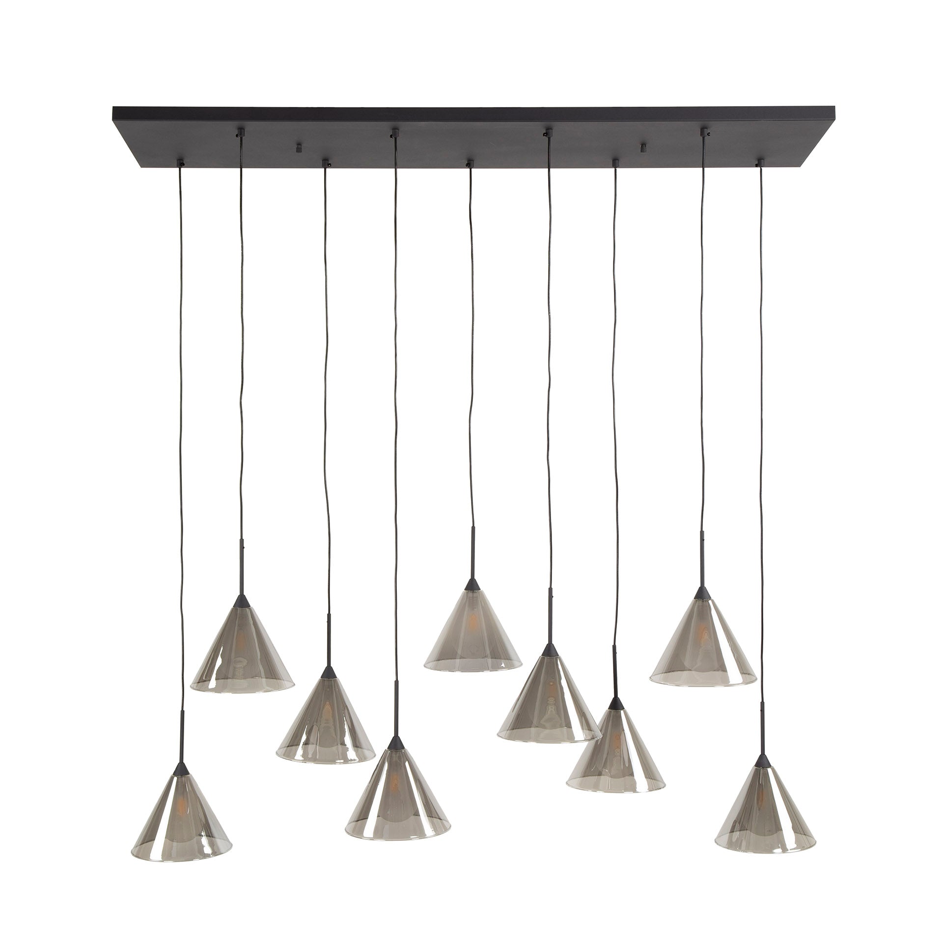 Hanglamp Conic 5 4 Lichts Smoke Grey Glas