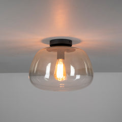 Plafondlamp Pulse Shaded 1 Lichts Amber Glas