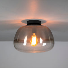 Plafondlamp Pulse Shaded 1 Lichts Smoke Grey Glas