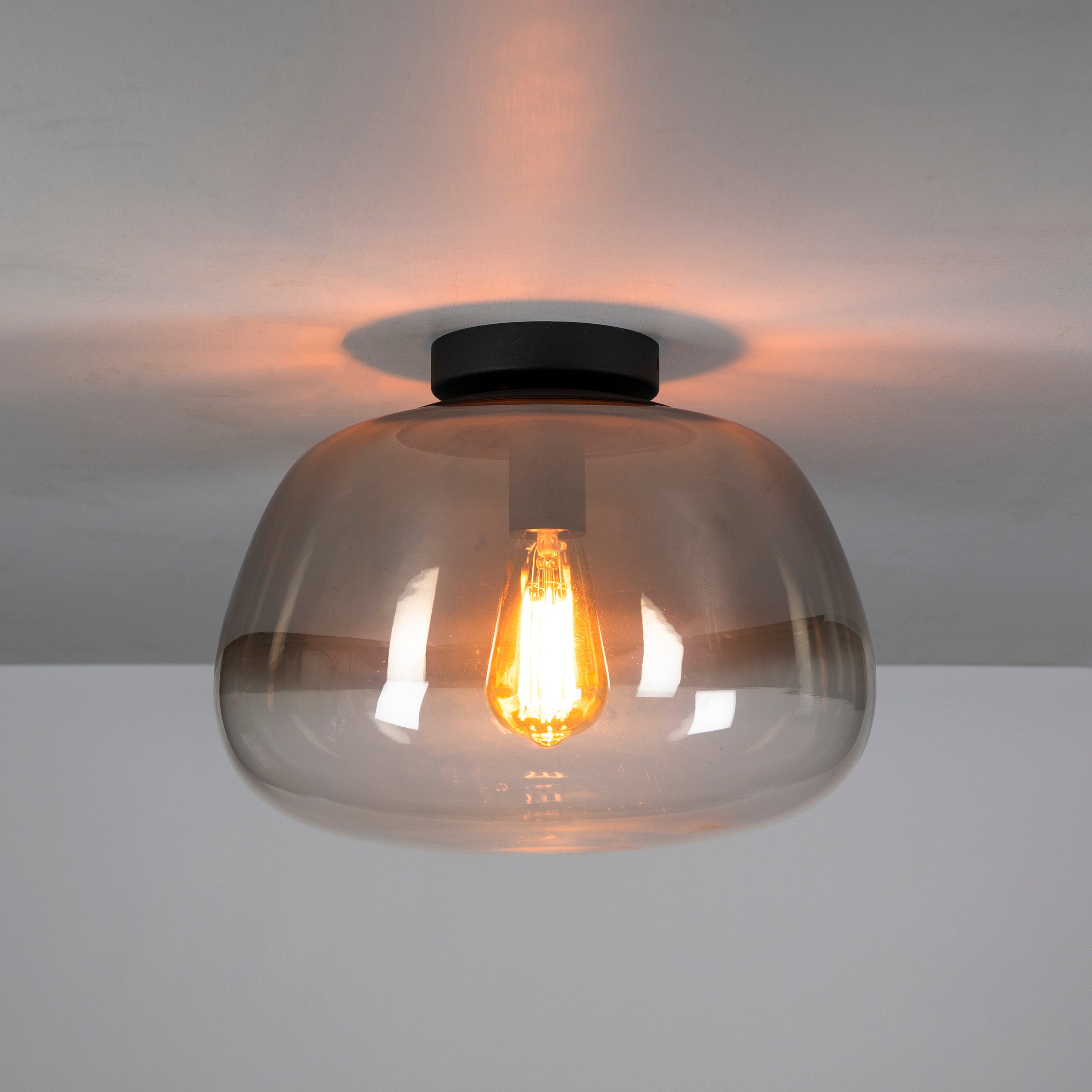 Plafondlamp Pulse Shaded 1-lichts / Smoke grey glas