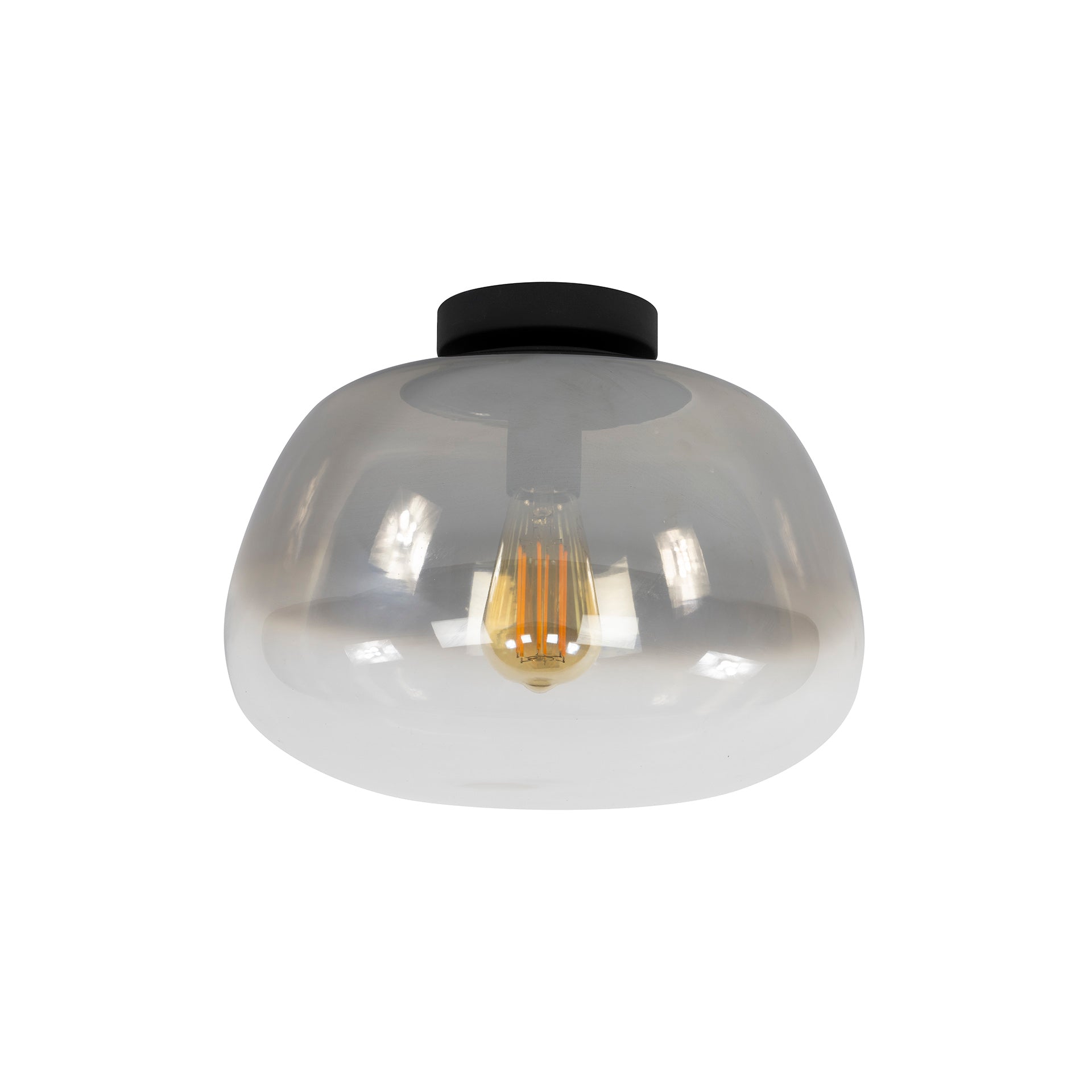 Plafondlamp Pulse Shaded 1 Lichts Smoke Grey Glas