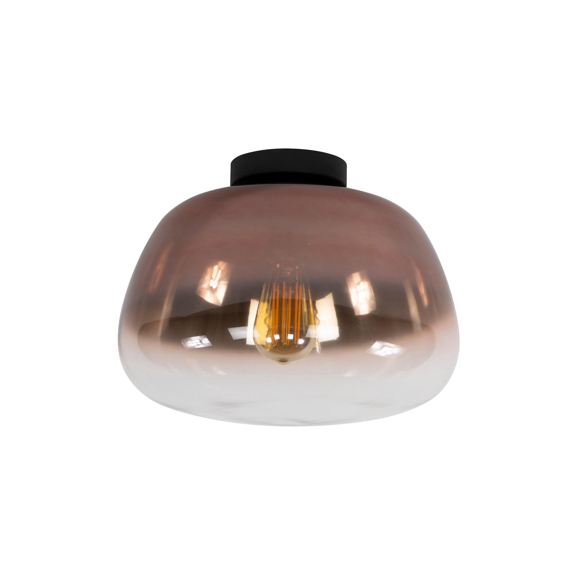 Plafondlamp Pulse Shaded 1 Lichts Koper Glas