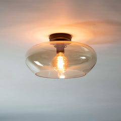 Plafondlamp Elevate 1 Lichts Amber Glas