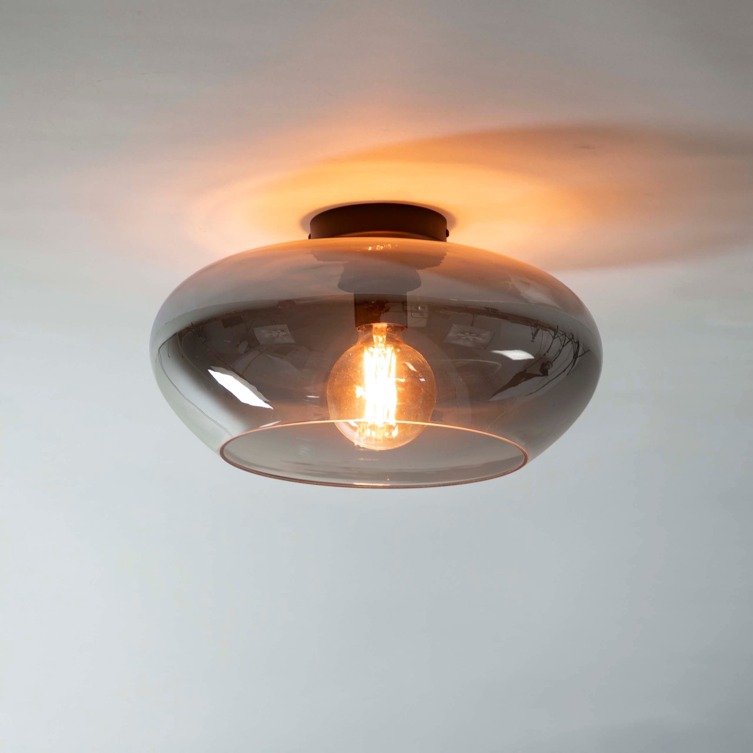 Plafondlamp Elevate 1-lichts / Smoke grey glas