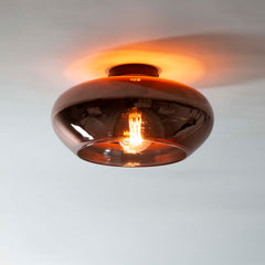 Plafondlamp Elevate 1 Lichts Koper Glas