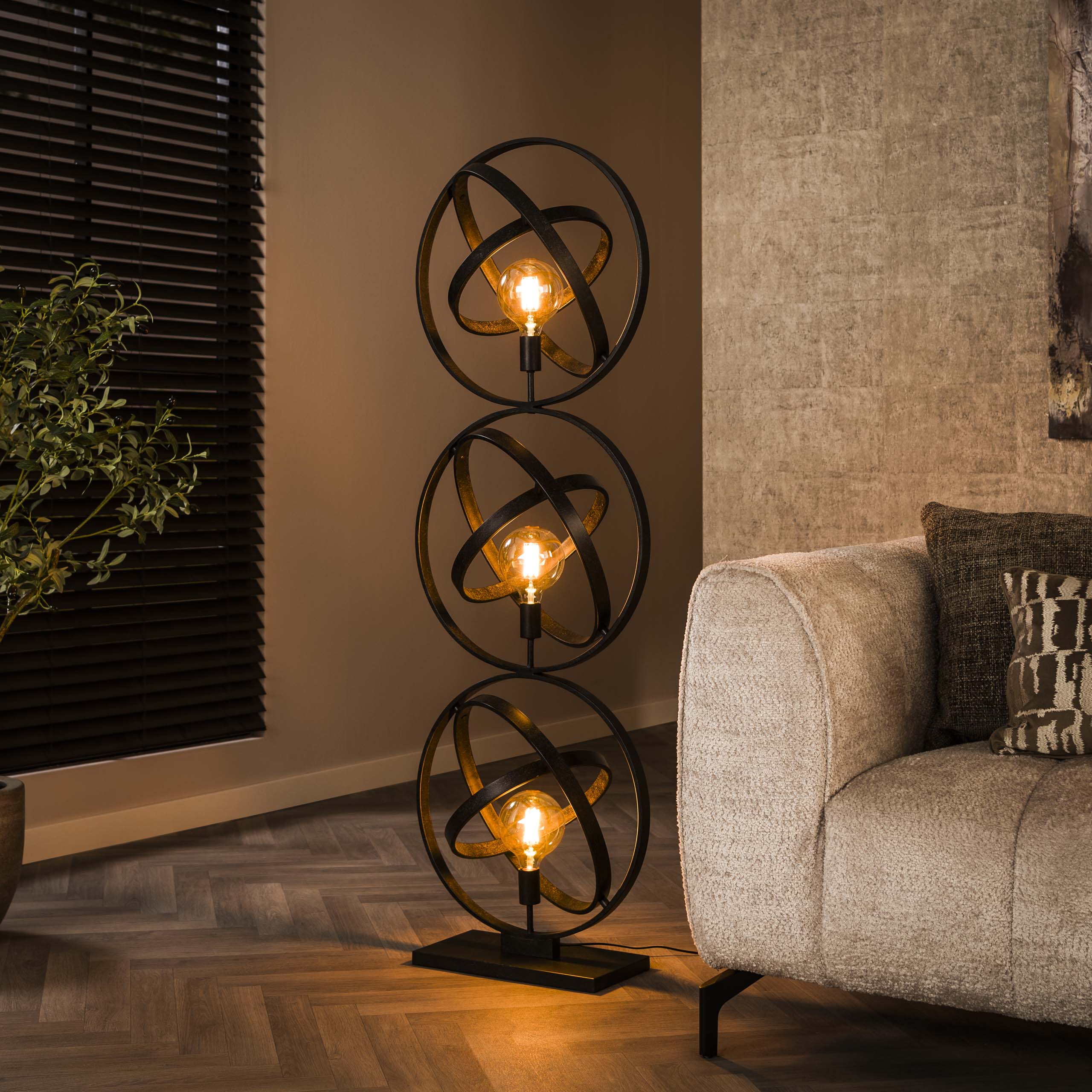 Vloerlamp Galaxy 3-lichts / Artic zwart