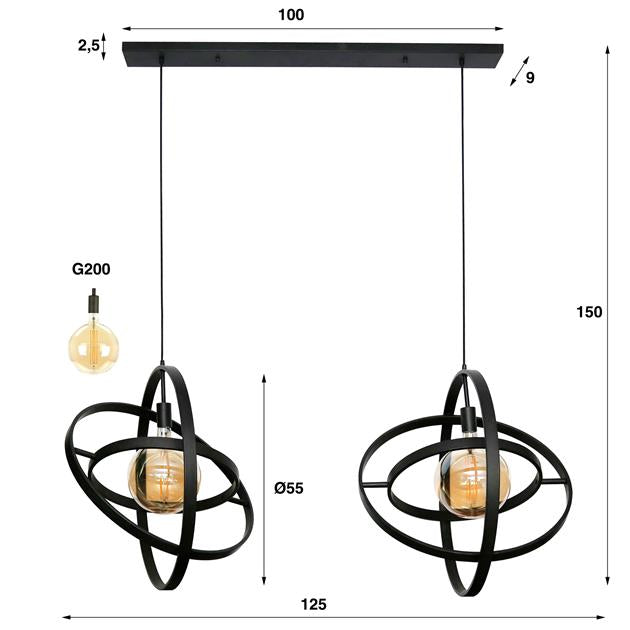 Hanglamp 2L Galaxy