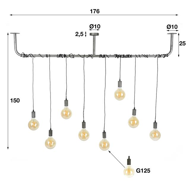 Hanglamp 8L wikkel