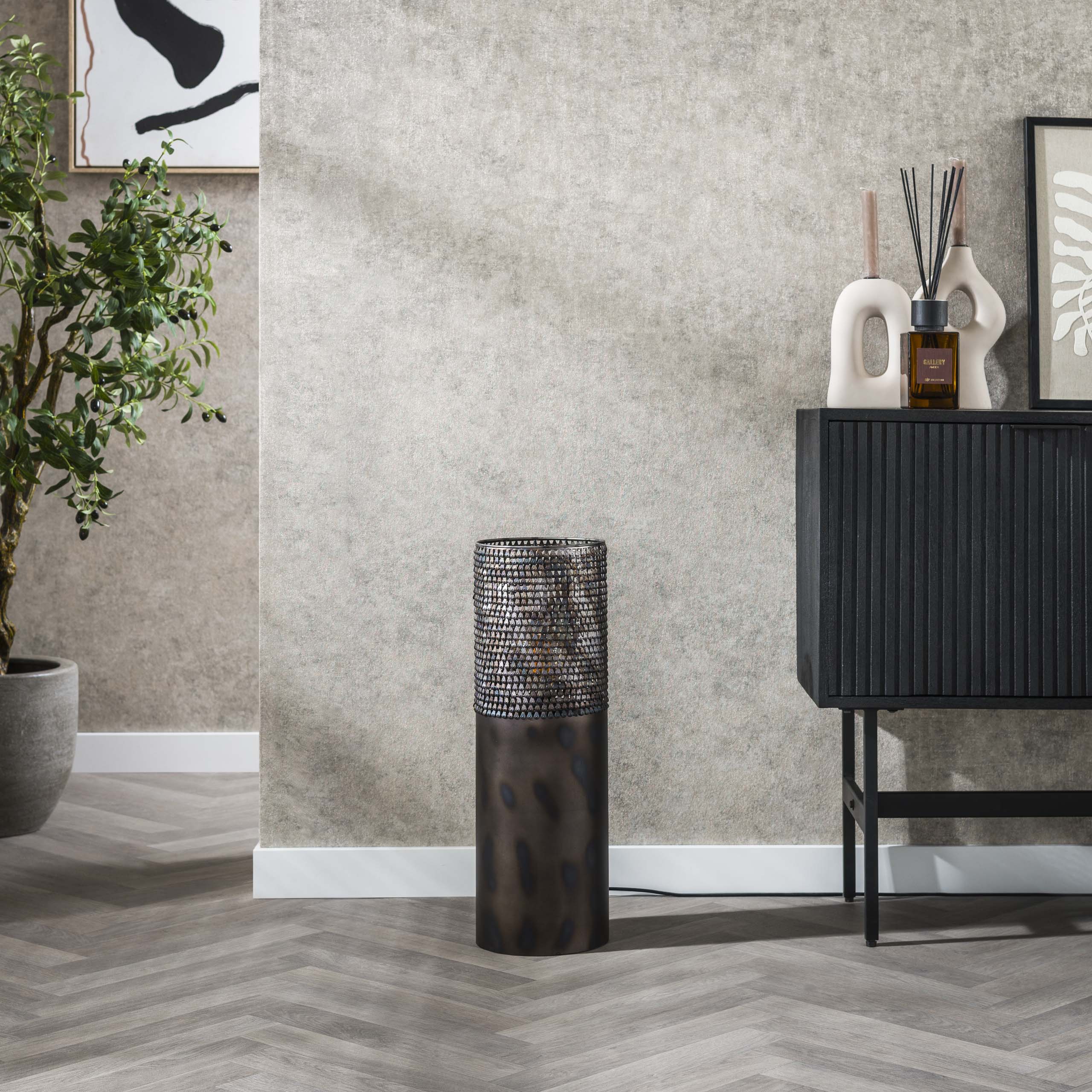 Vloerlamp Cylinder1 Lichts 60Cm Zwart Bruin