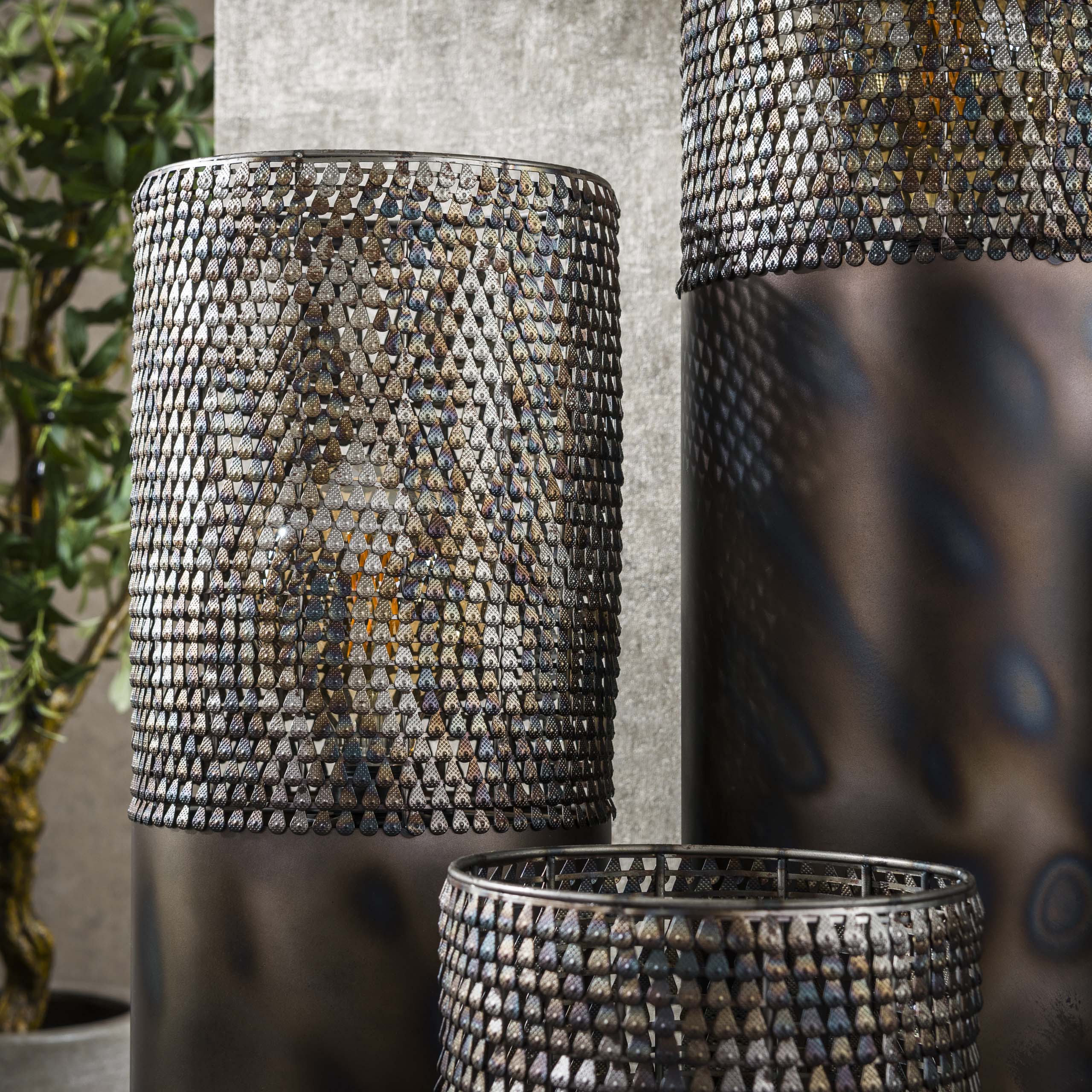 Vloerlamp Cylinder1 Lichts 60Cm Zwart Bruin