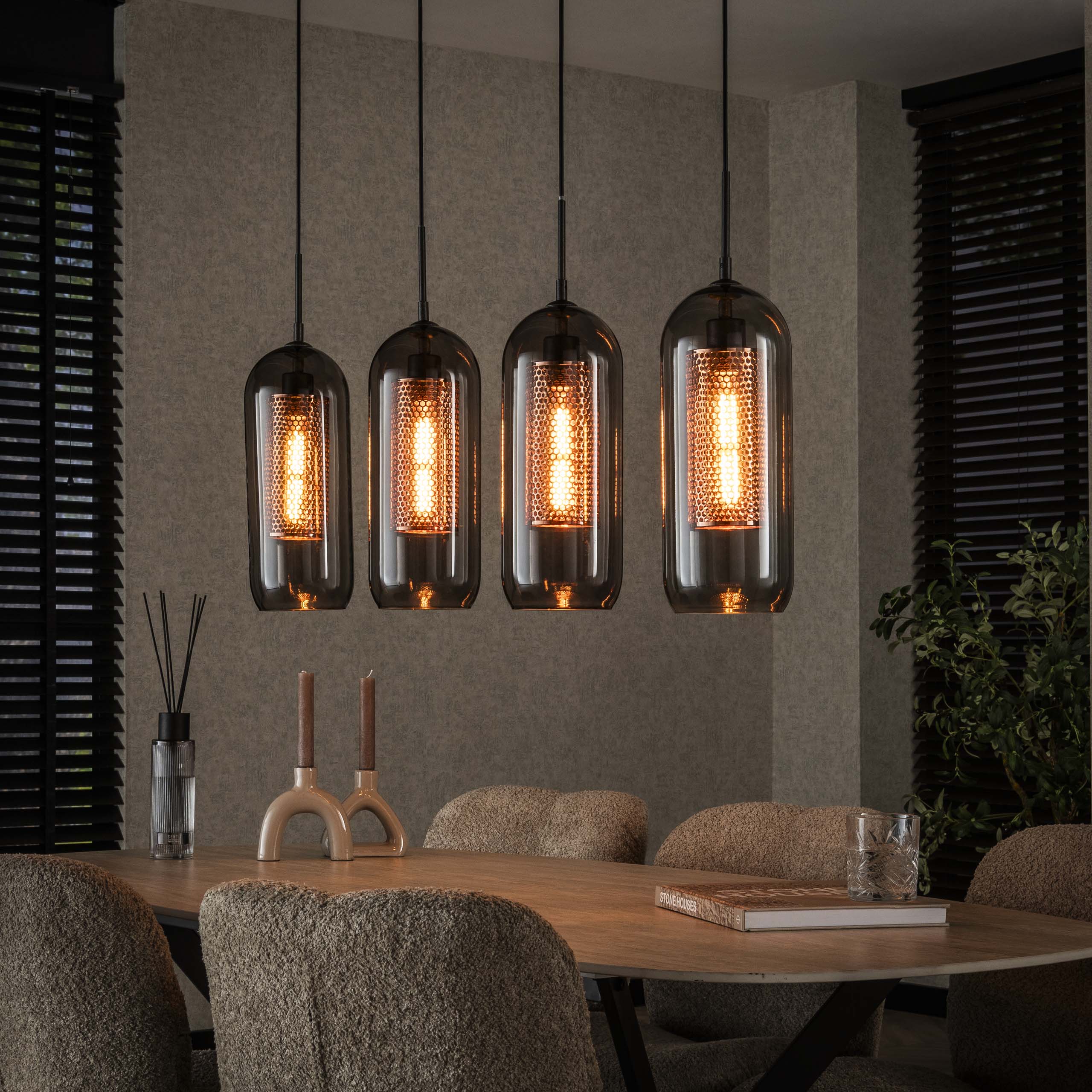 Hanglamp Smoke Mesh 4L / Artic zwart