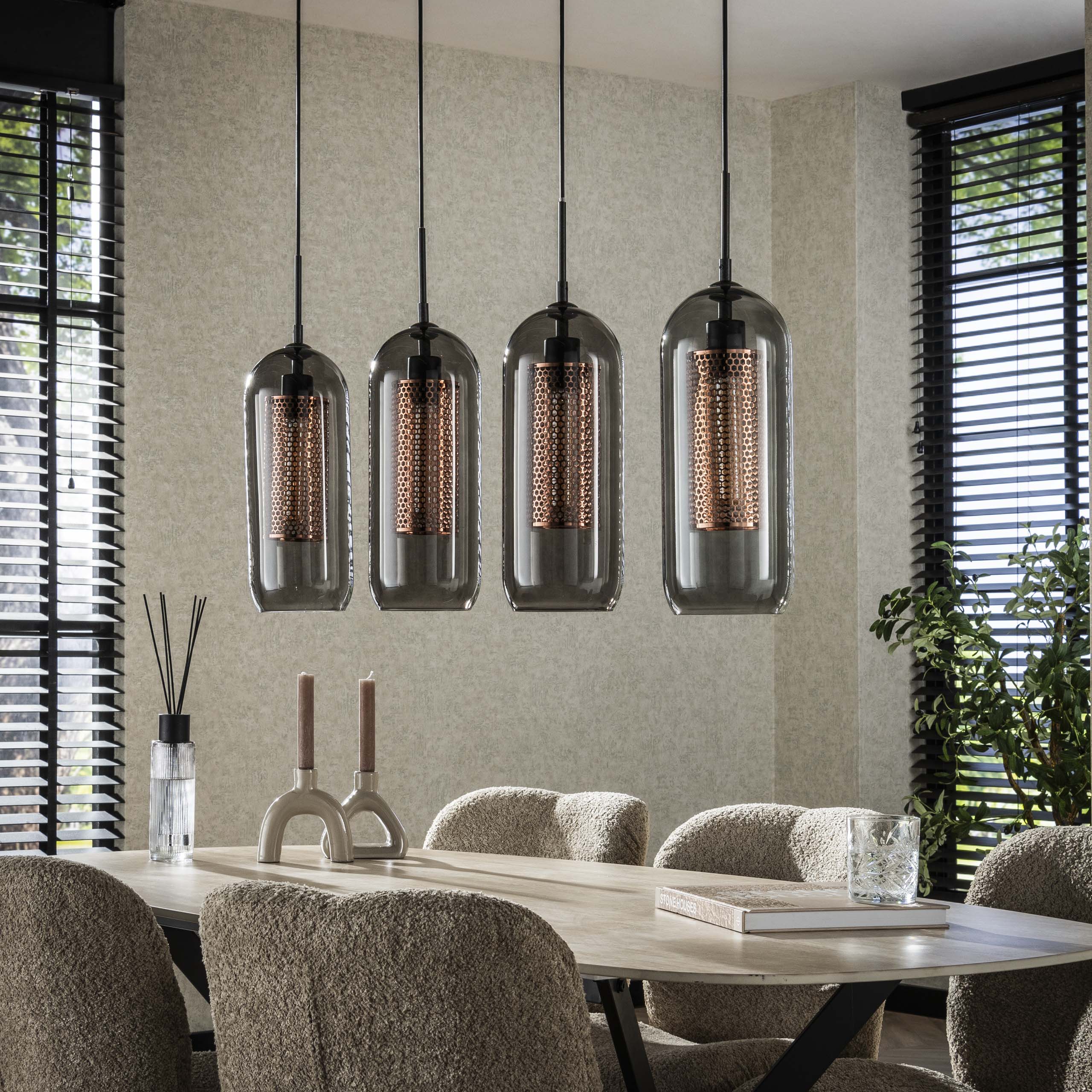 Hanglamp Smoke Mesh 4L Artic Zwart