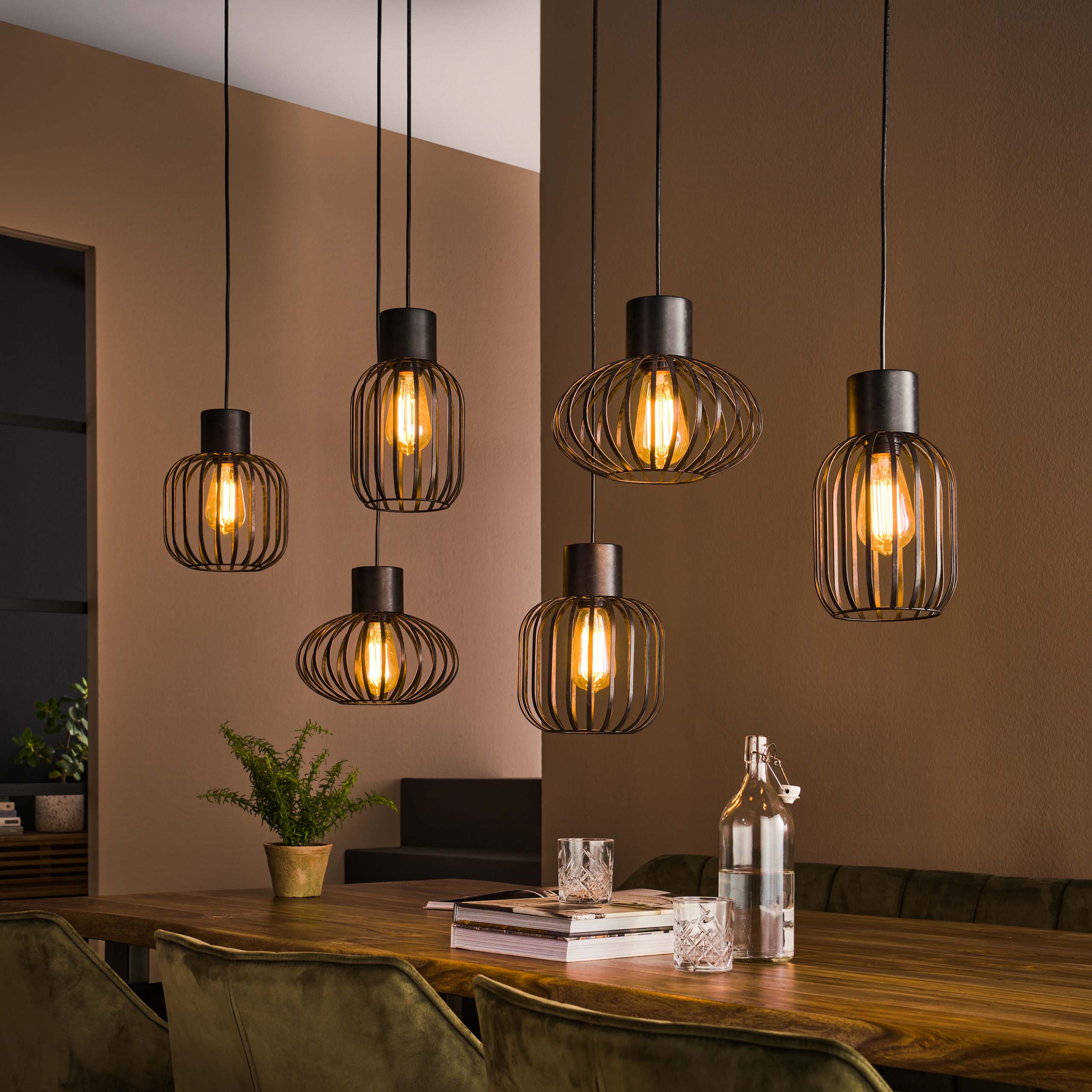 Hanglamp Mix Metal 3+3-lichts / Charcoal