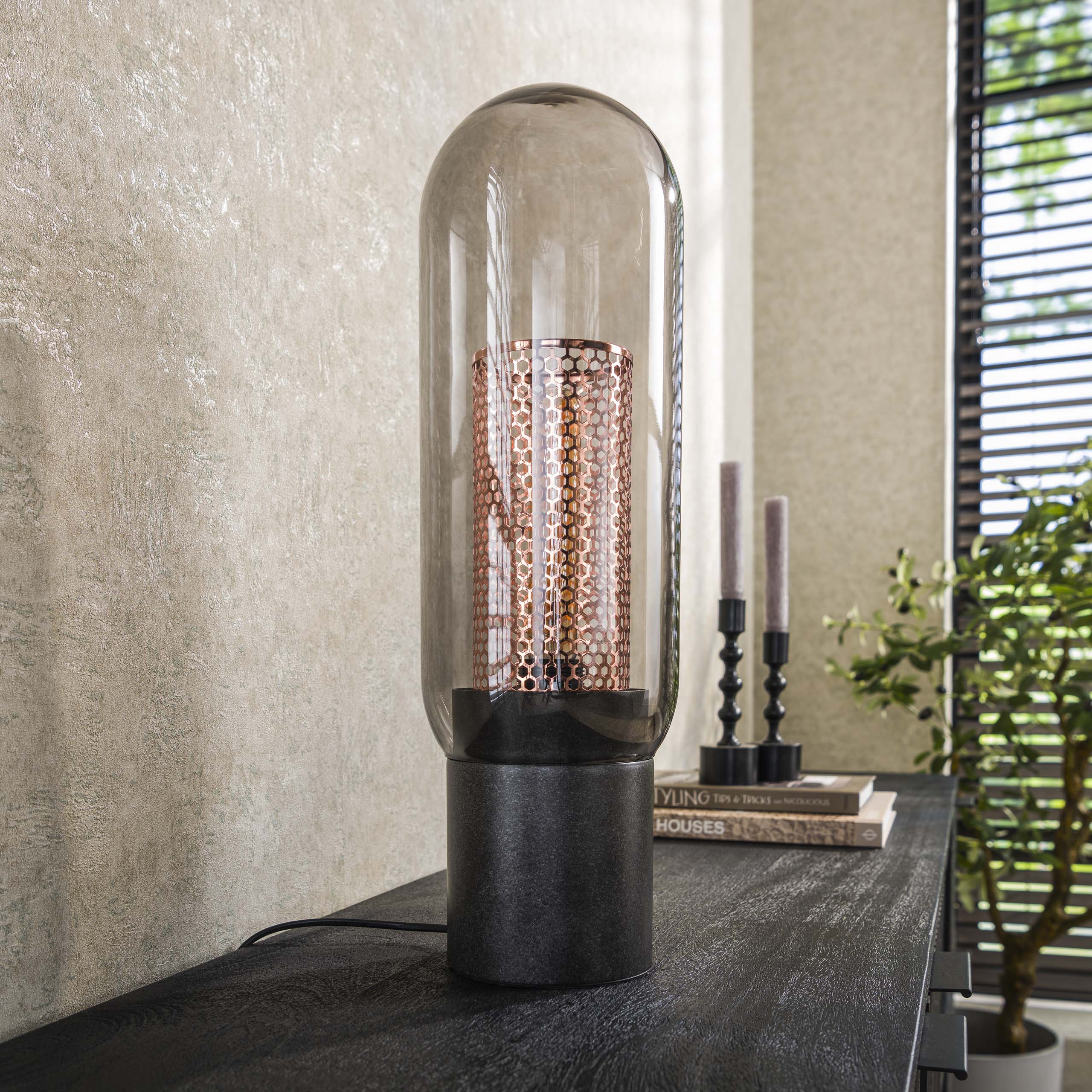 Tafellamp Smoke Mesh 1 Lichts Artic Zwart