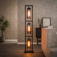 Vloerlamp Smoke Mesh 3 Lichts Artic Zwart