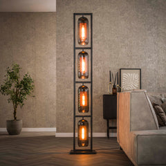 Vloerlamp Smoke Mesh 4 Lichts Artic Zwart