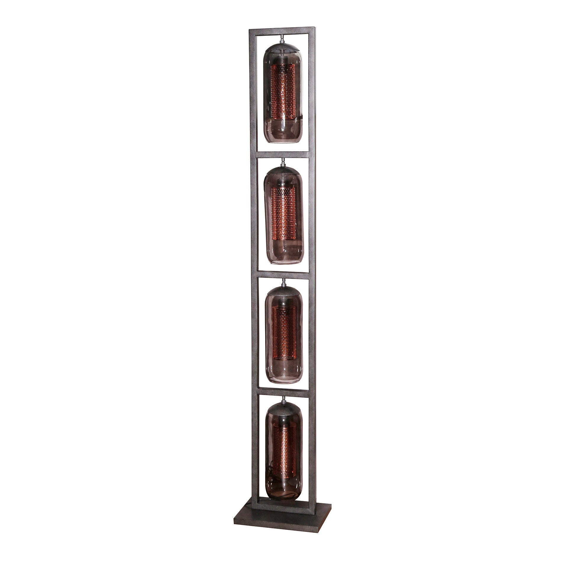 Vloerlamp Smoke Mesh 4 Lichts Artic Zwart