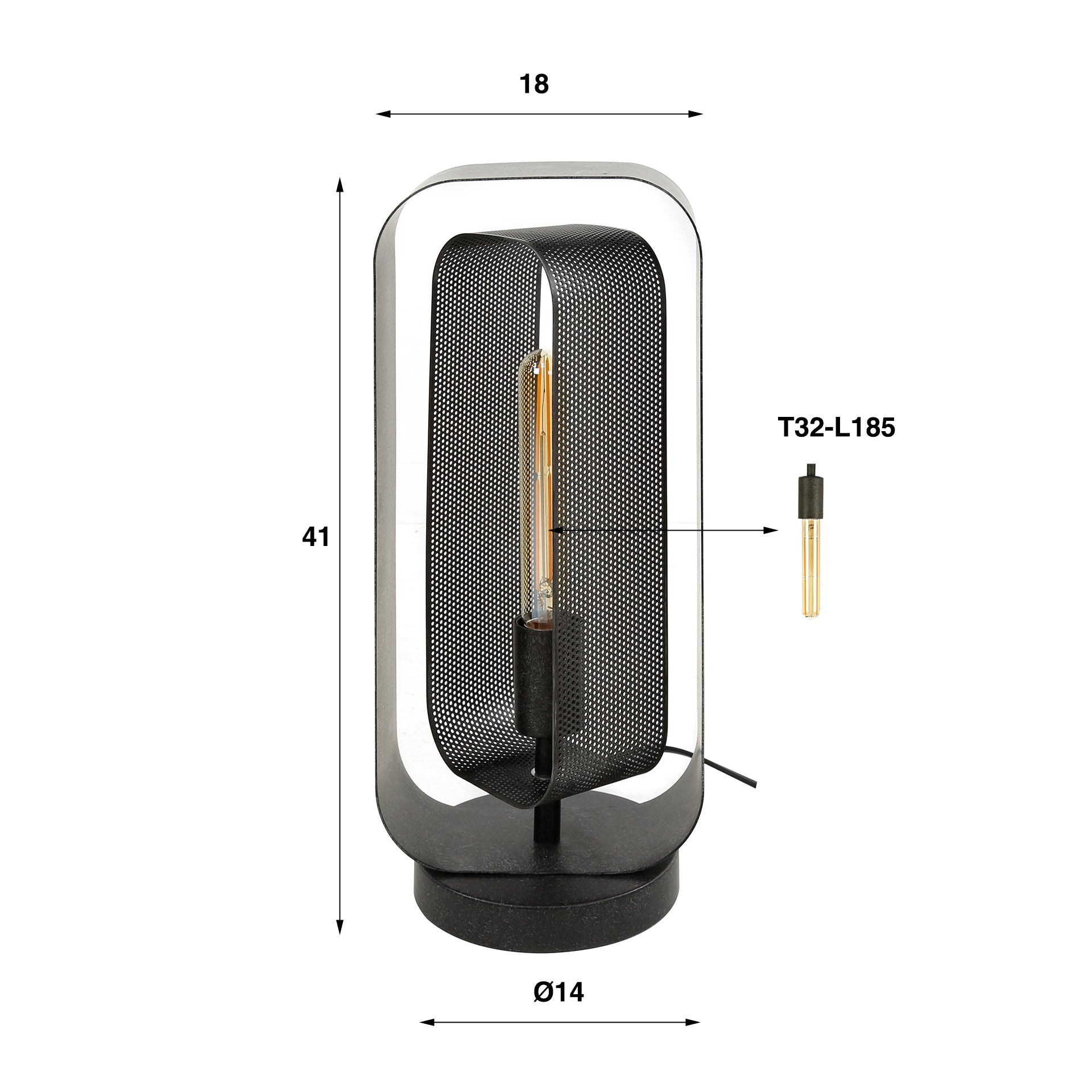 Tafellamp Mesh Rotate 1 Lichts Artic Zwart
