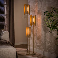 Vloerlamp Mesh Rotate getrapt 3-lichts / Beige