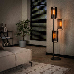Vloerlamp Mesh Rotate Getrapt 3 Lichts Artic Zwart