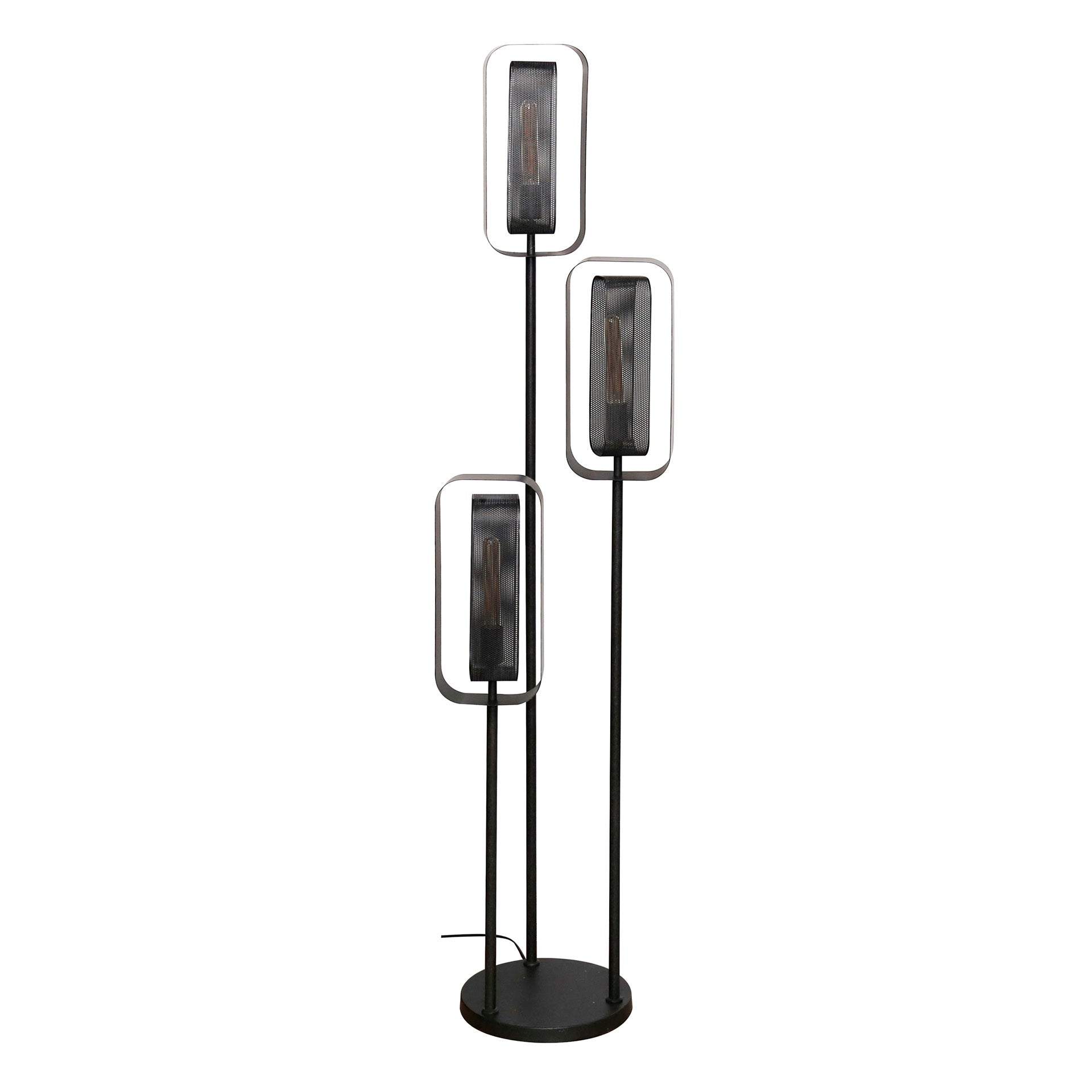 Vloerlamp Mesh Rotate Getrapt 3 Lichts Artic Zwart