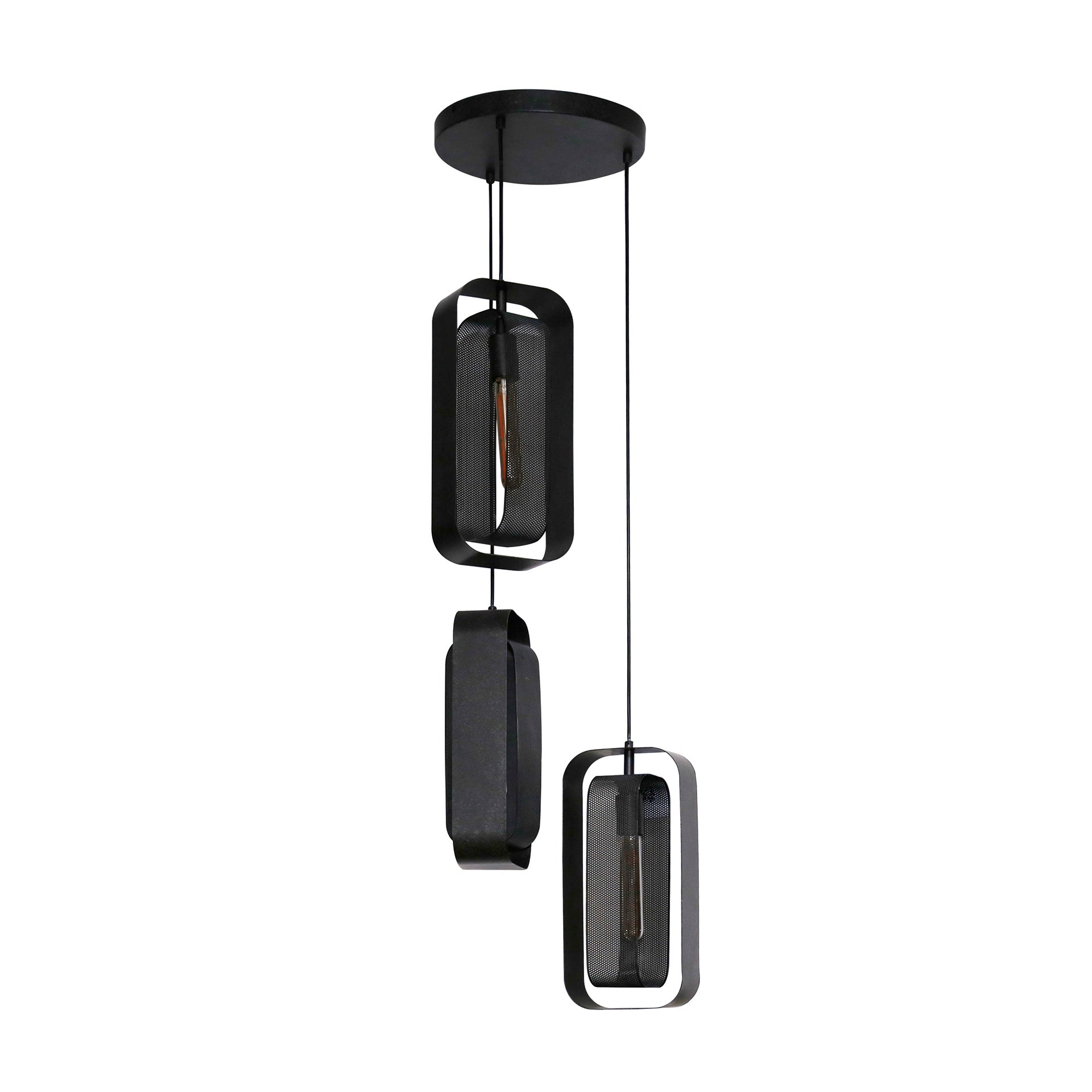 Hanglamp Mesh Rotate Getrapt 3 Lichts Artic Zwart