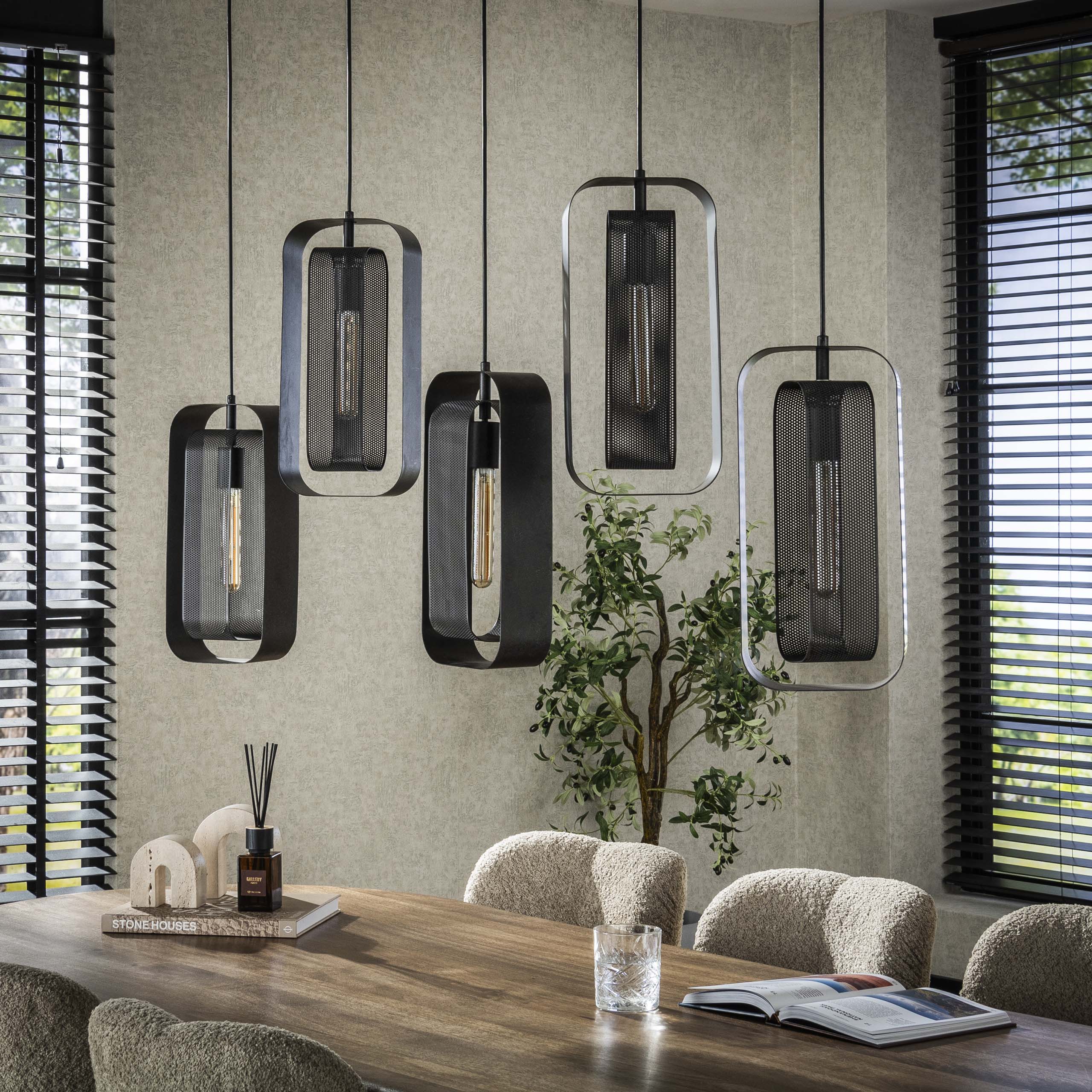 Hanglamp Mesh Rotate 5 Lichts Artic Zwart