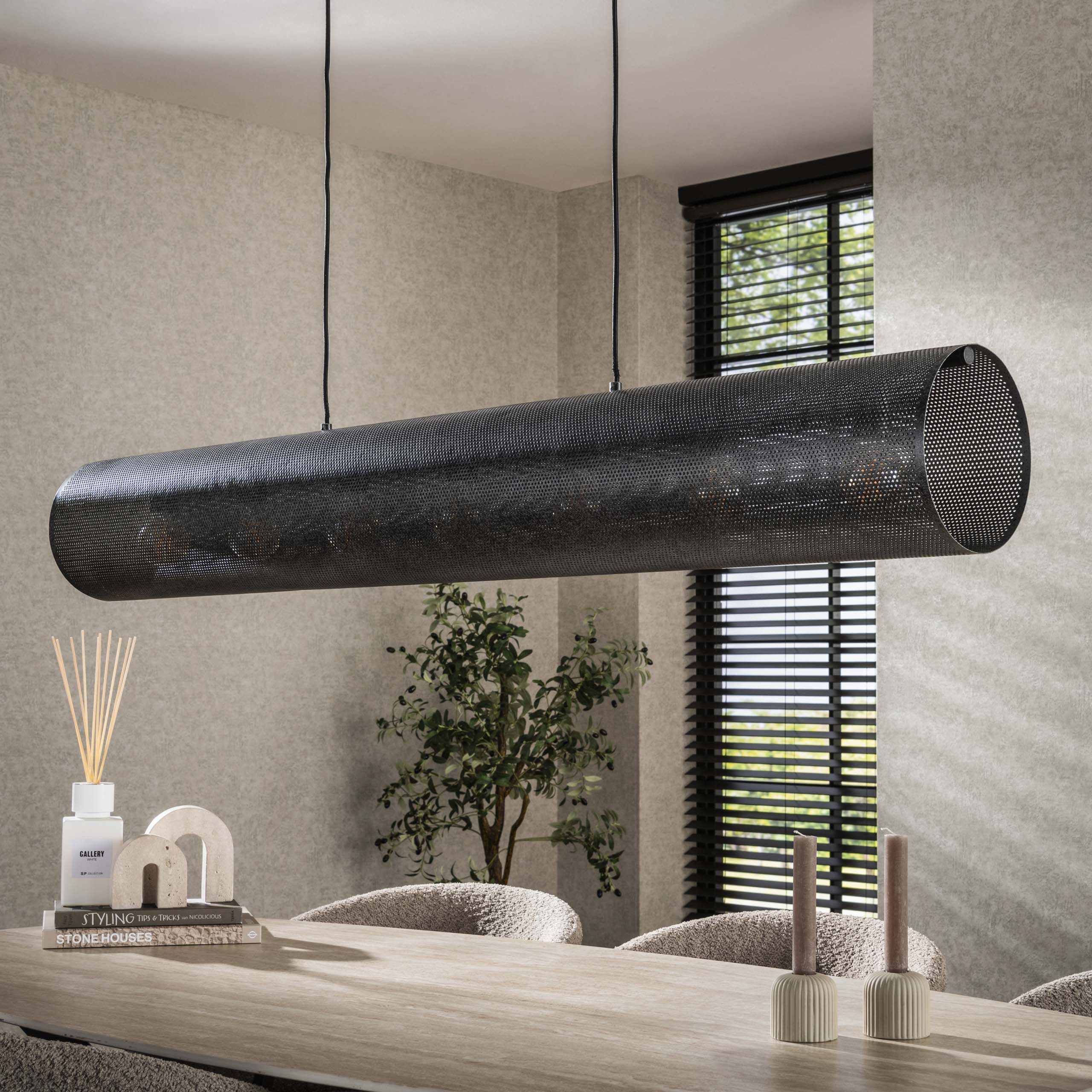 Hanglamp Tubon Mesh 7L Artic Zwart