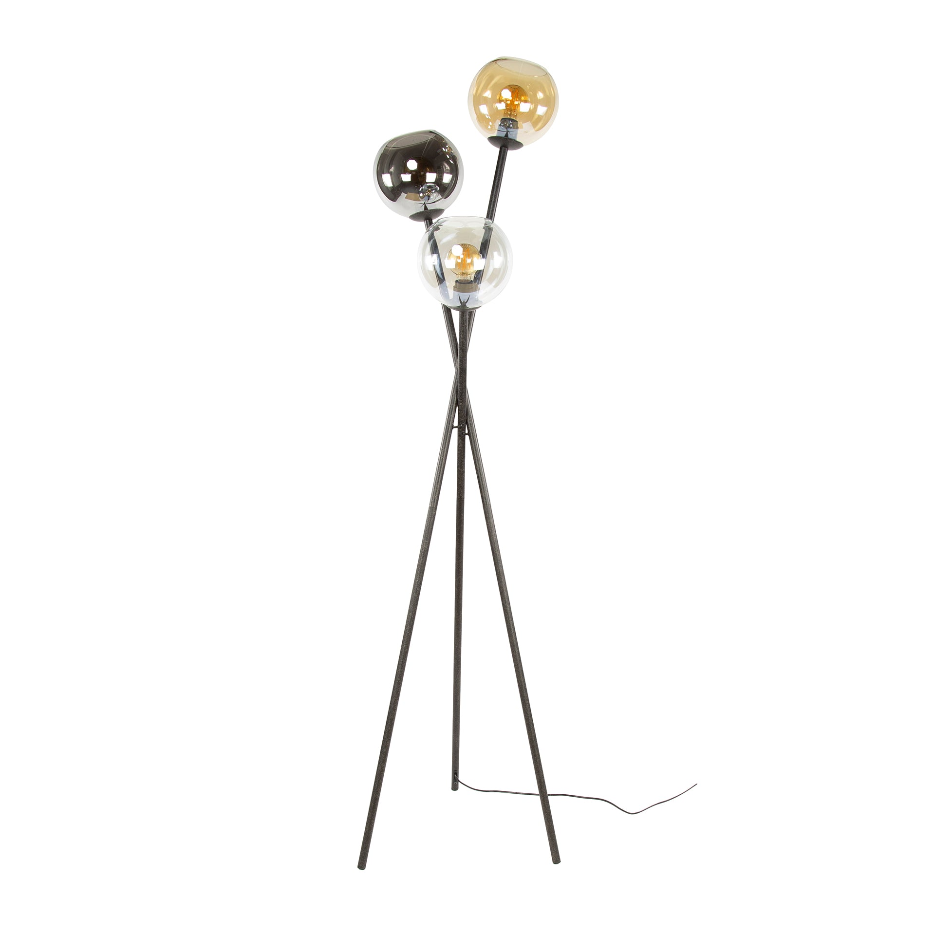 Vloerlamp Multi Globe 3 Lichts Artic Zwart