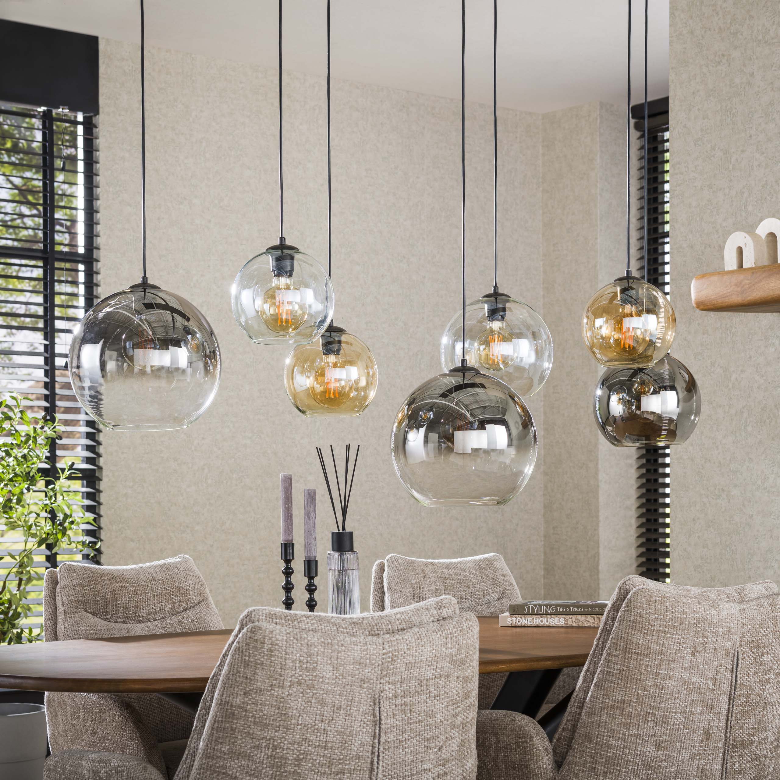 Hanglamp Multi Globe 4 3 Lichts Artic Zwart