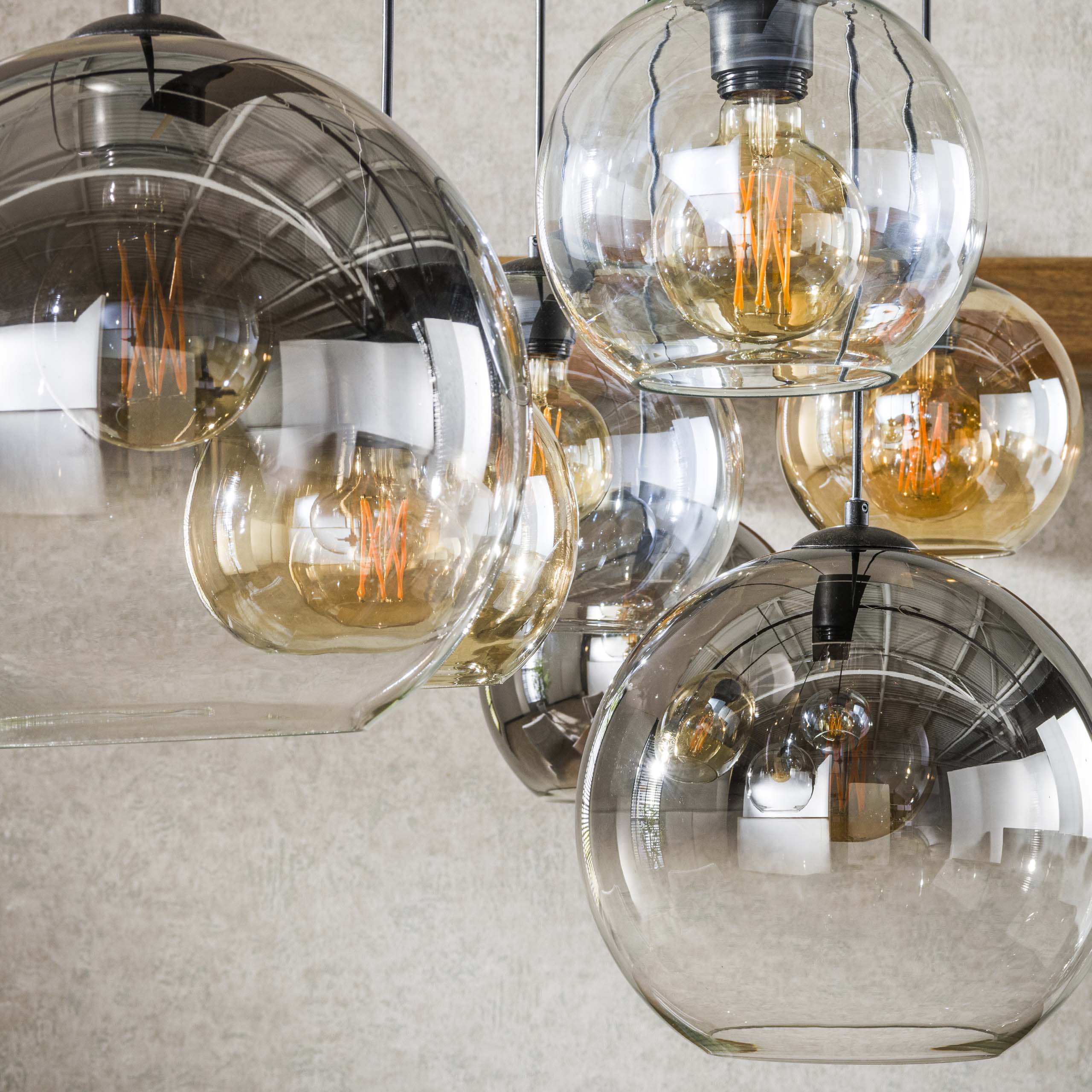 Hanglamp Multi Globe 4 3 Lichts Artic Zwart
