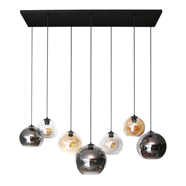 Hanglamp 4+3 multi globe XL