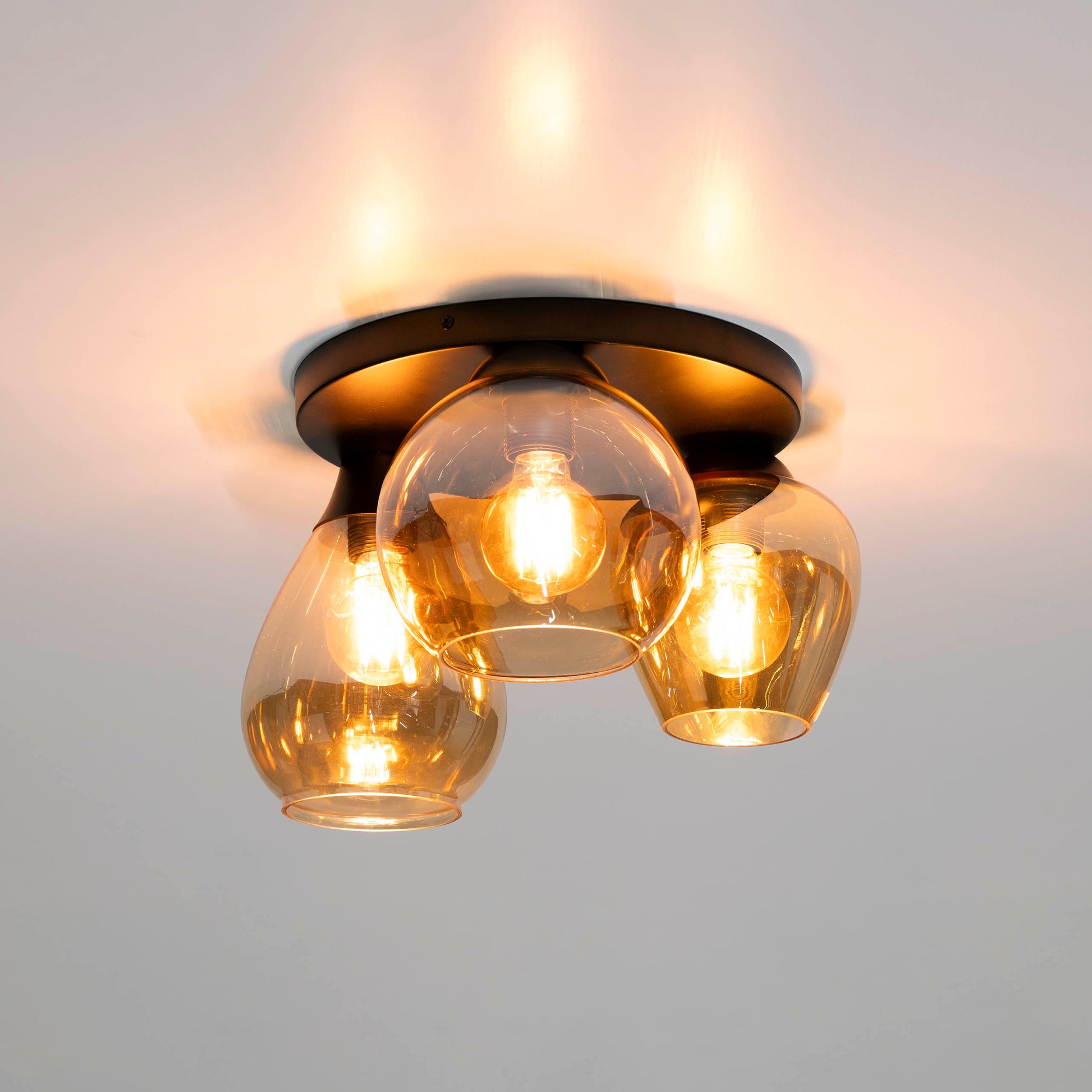 Plafondlamp Mix 3-lichts / Amber glas