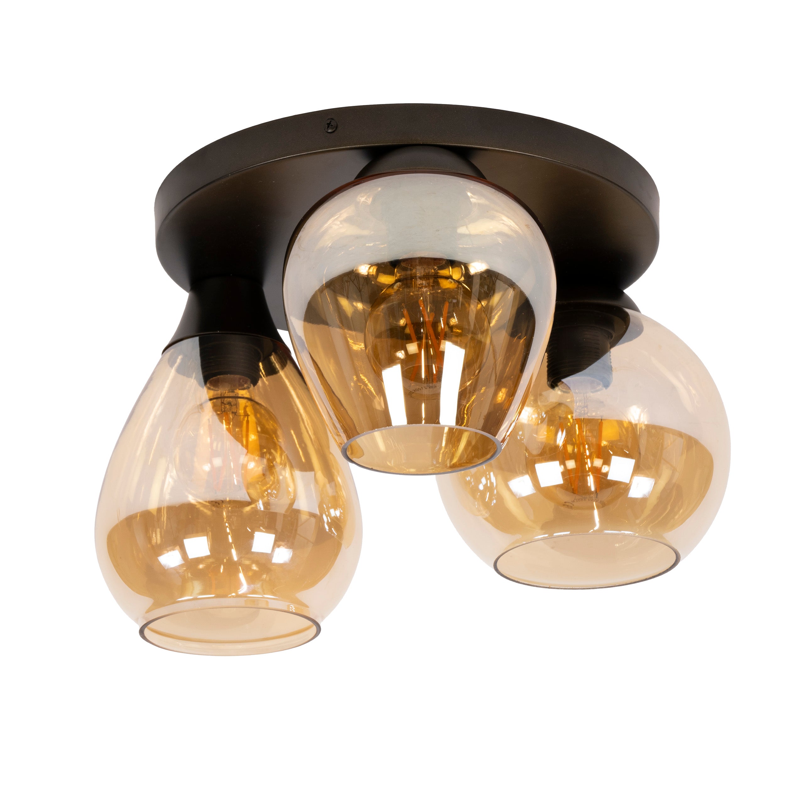 Plafondlamp Mix 3-lichts / Amber glas