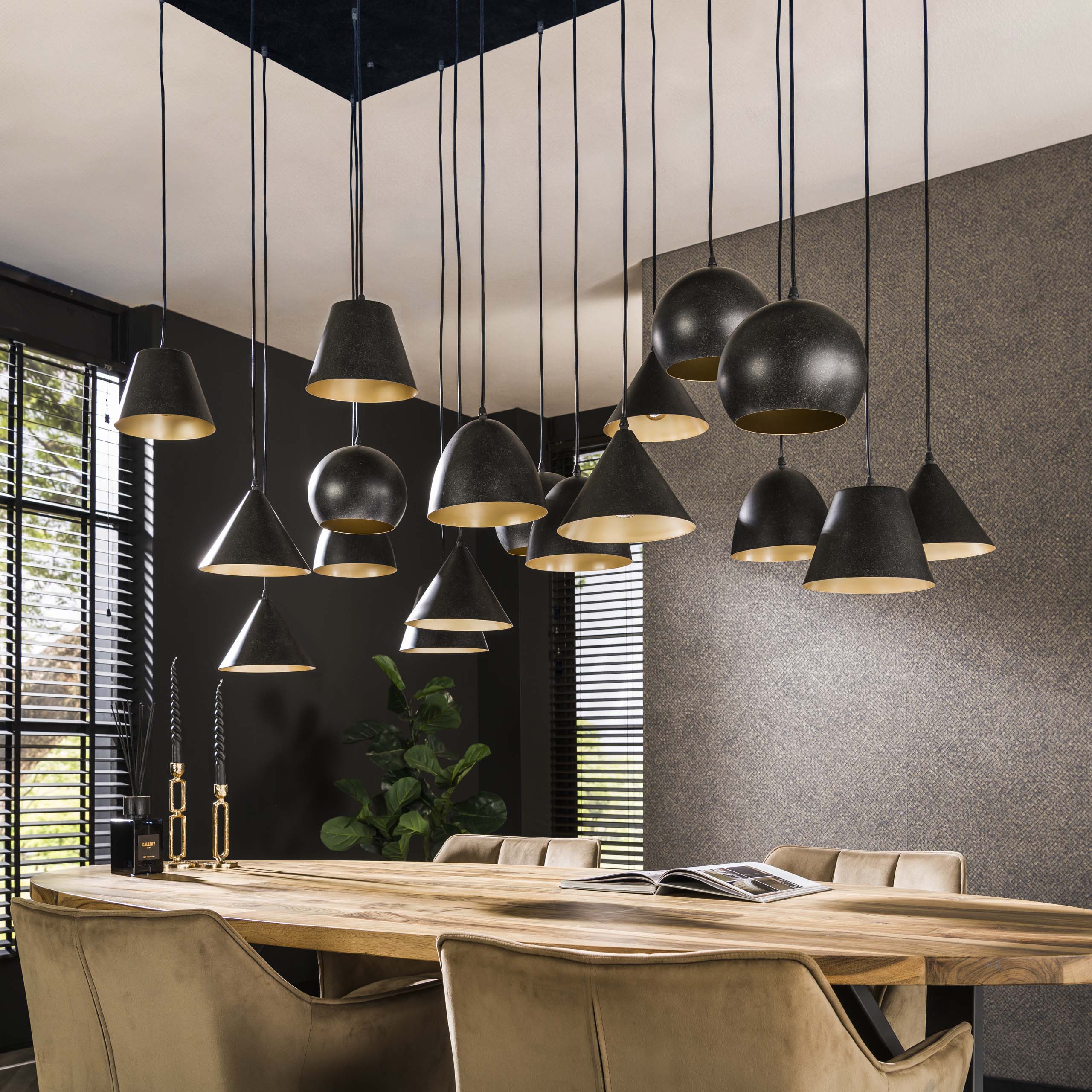 Hanglamp Metal Xxl 6 6 6 Lichts Artic Zwart