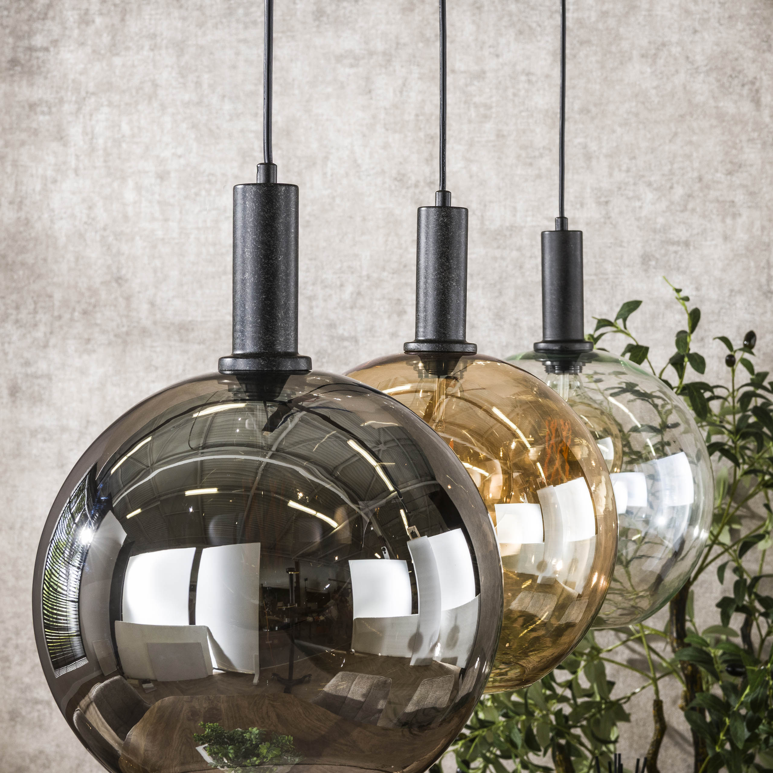 Hanglamp Sfera Tricolore 3 Lichts Artic Zwart