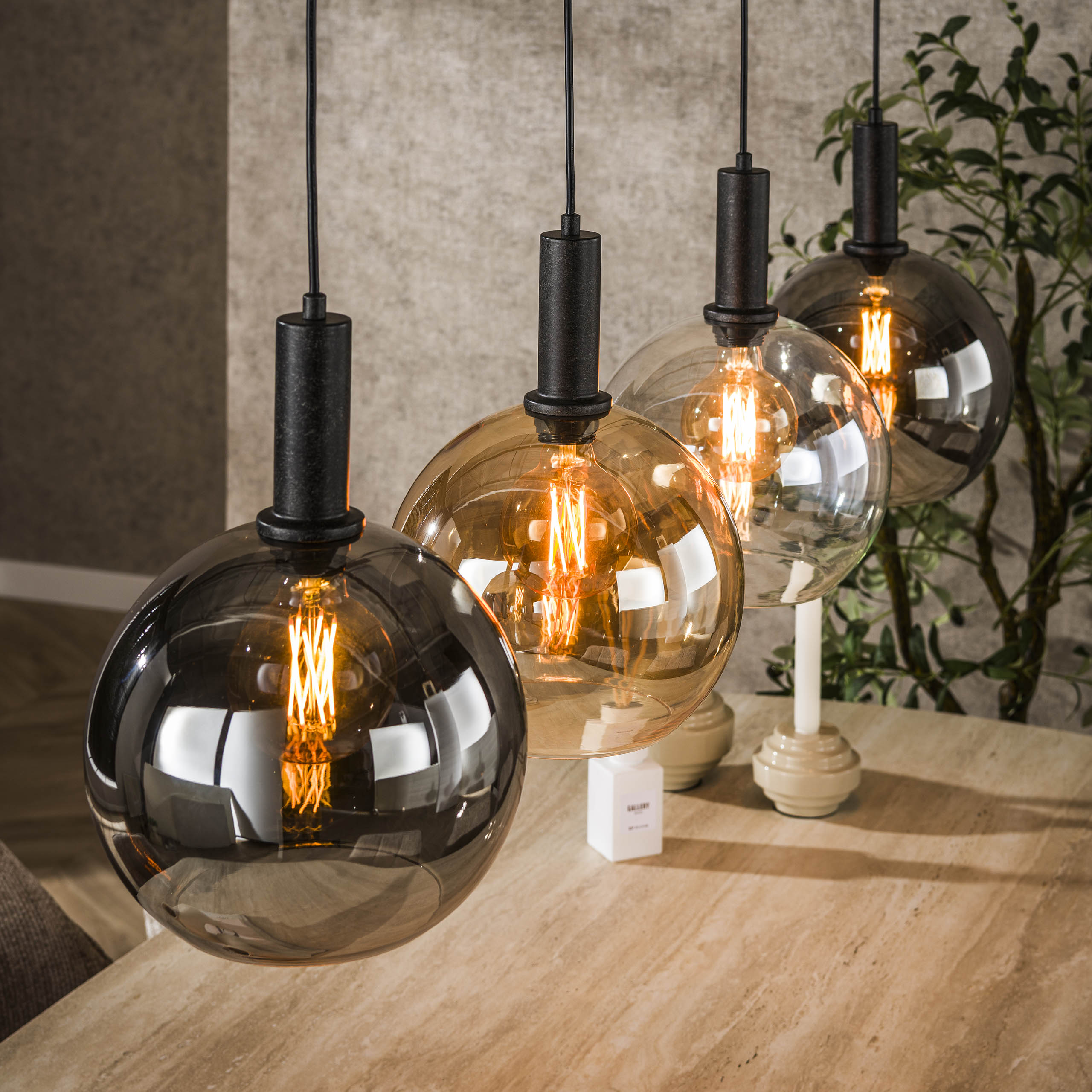 Hanglamp Sfera Tricolore 4 Lichts Artic Zwart