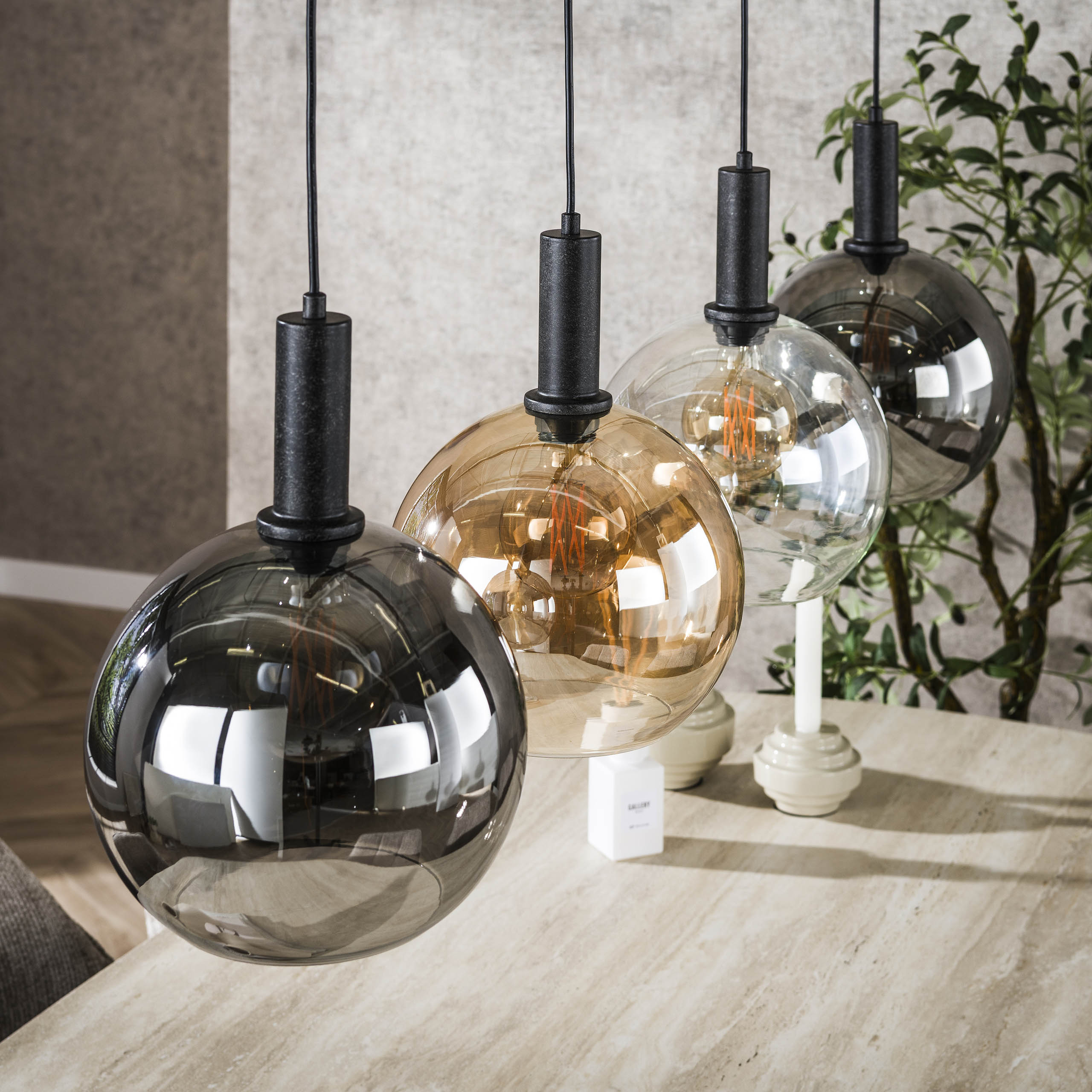 Hanglamp Sfera Tricolore 4 Lichts Artic Zwart