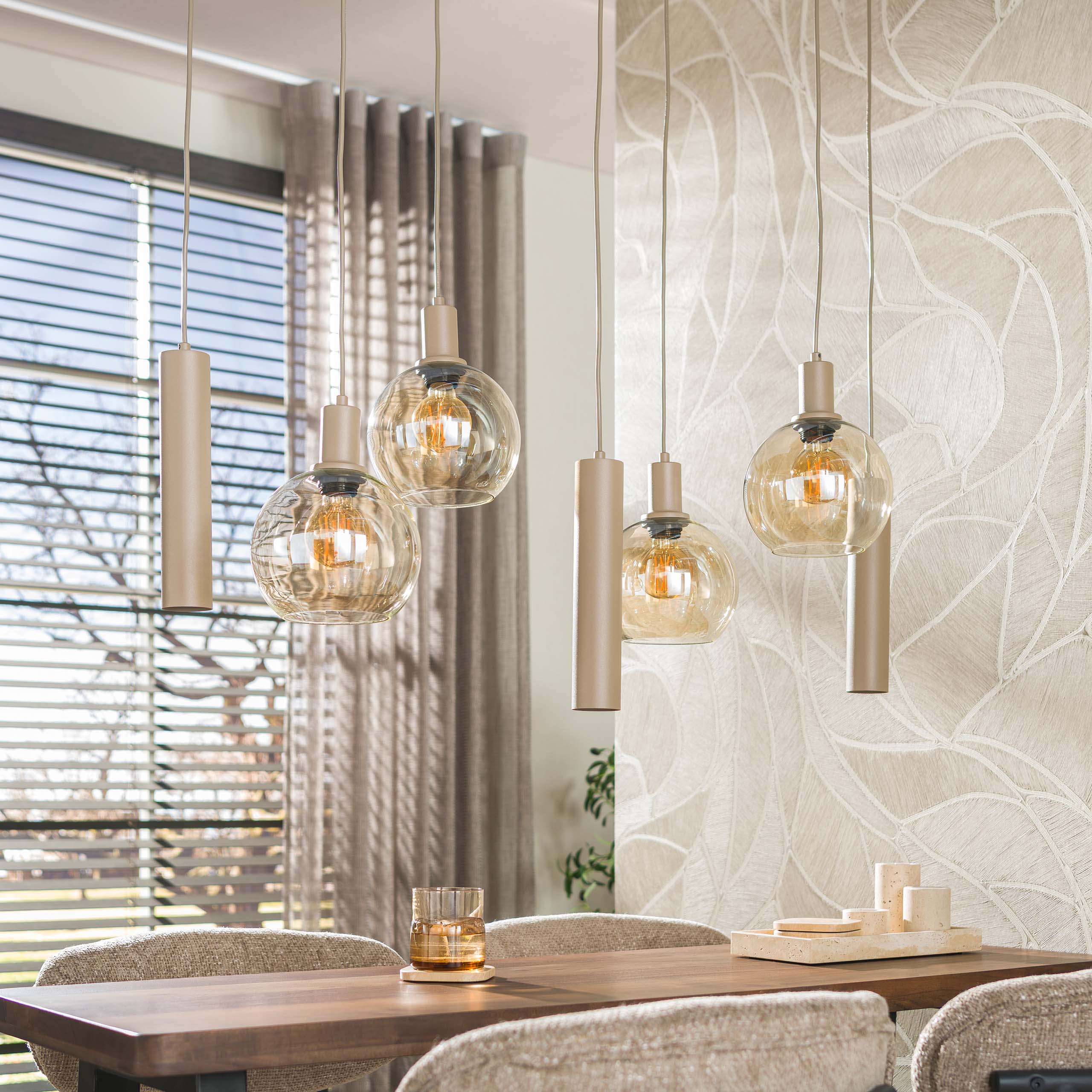 Hanglamp Sfera Tricolore 4+3-lichts / Beige