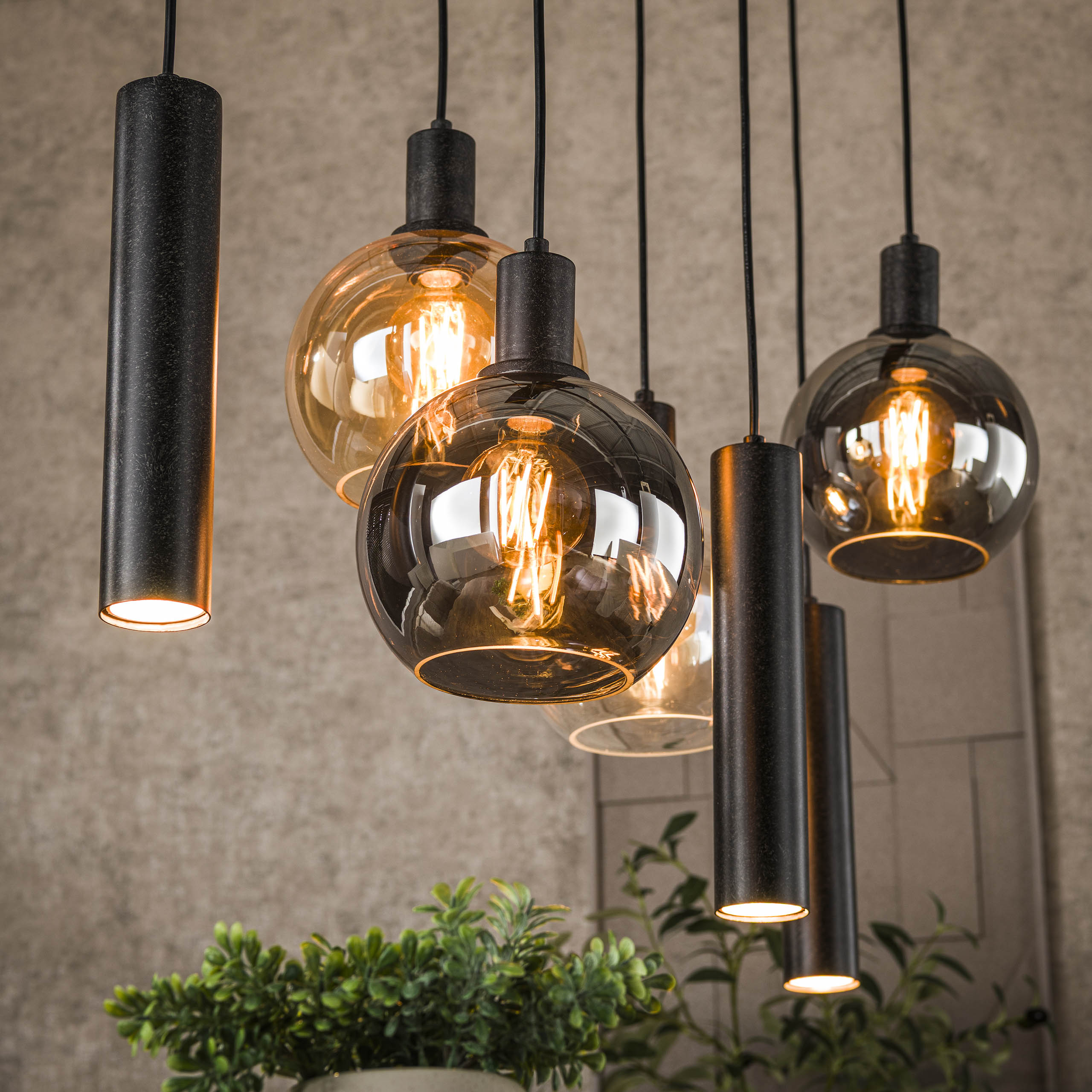 Hanglamp Sfera Tricolore 4 3 Lichts Artic Zwart
