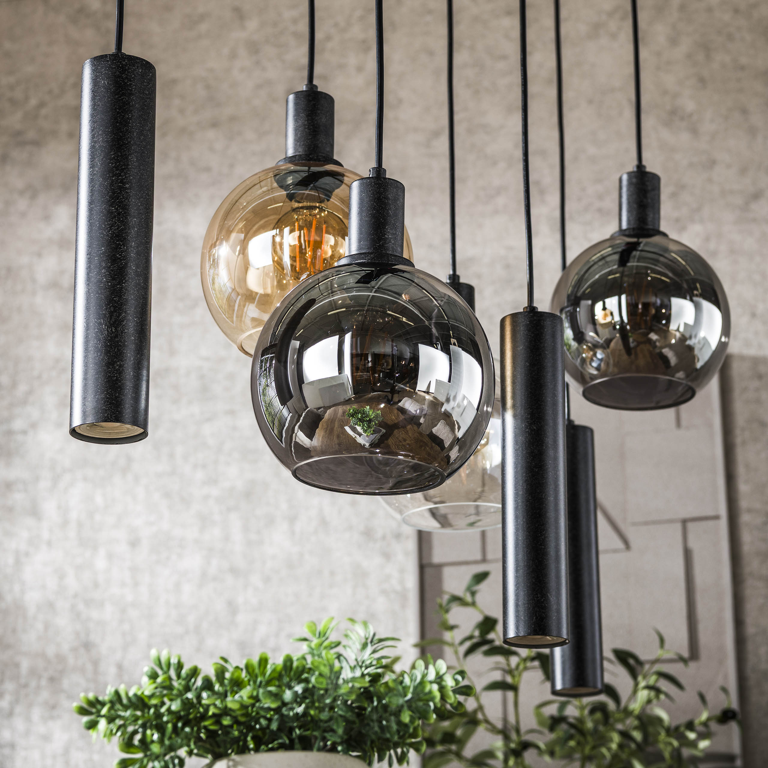 Hanglamp Sfera Tricolore 4 3 Lichts Artic Zwart