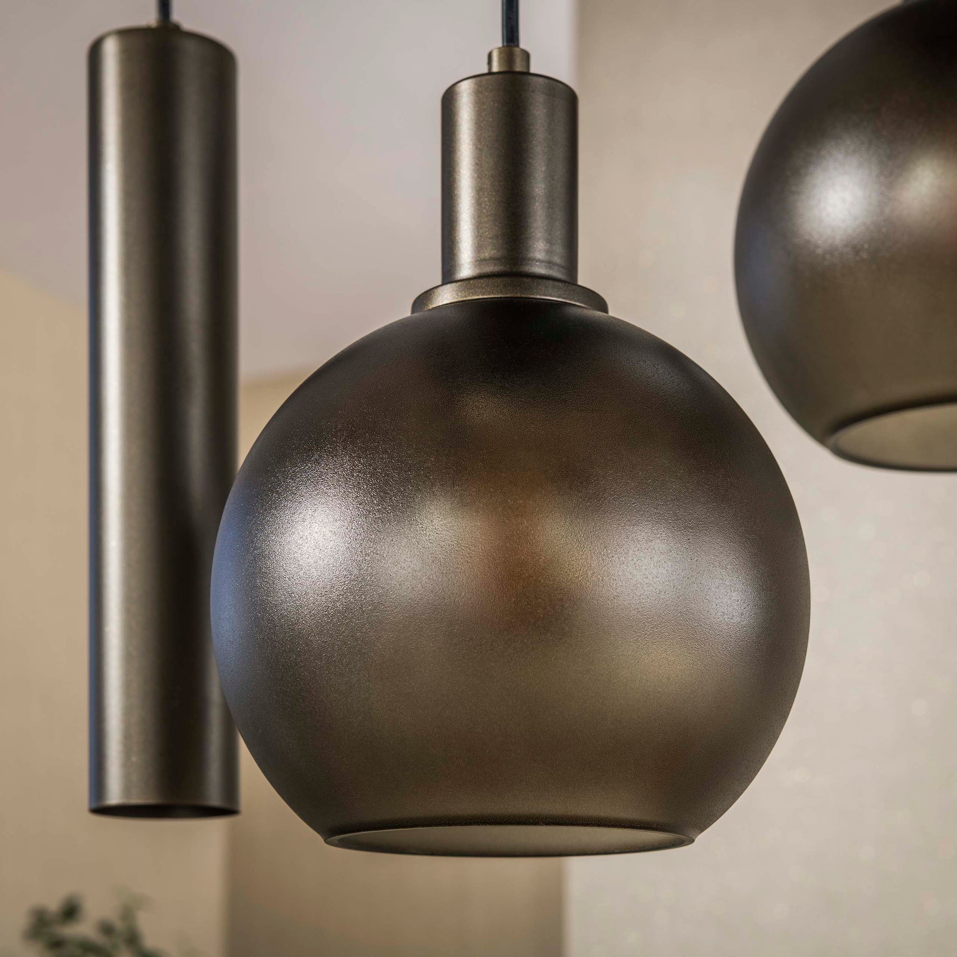 Hanglamp Sfera Tricolore 4+3-lichts / Sienna bruin-frosted