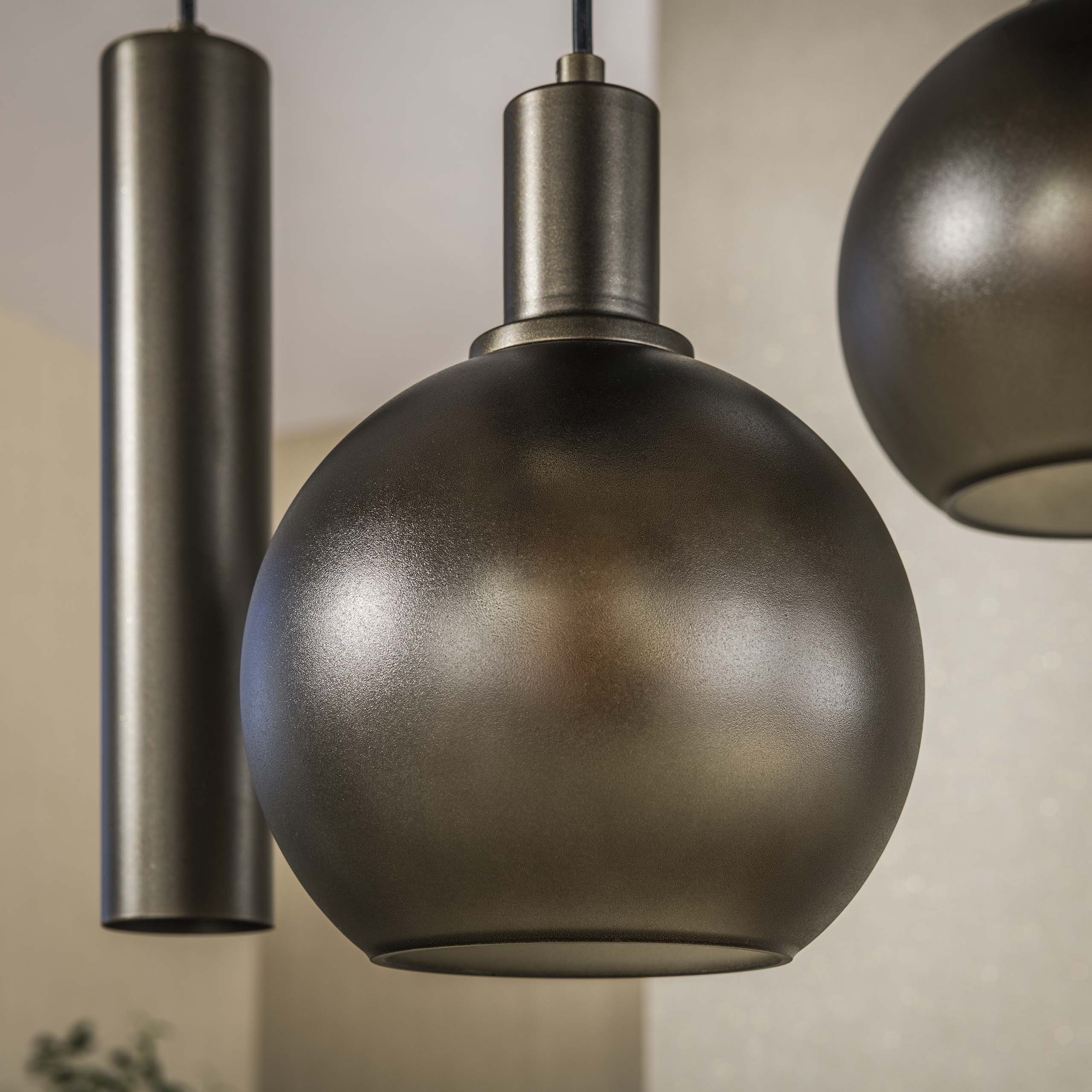 Hanglamp Sfera Tricolore 4+3-lichts / Sienna bruin-frosted