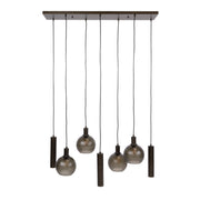 Hanglamp Sfera Tricolore 4+3-lichts / Sienna bruin-frosted