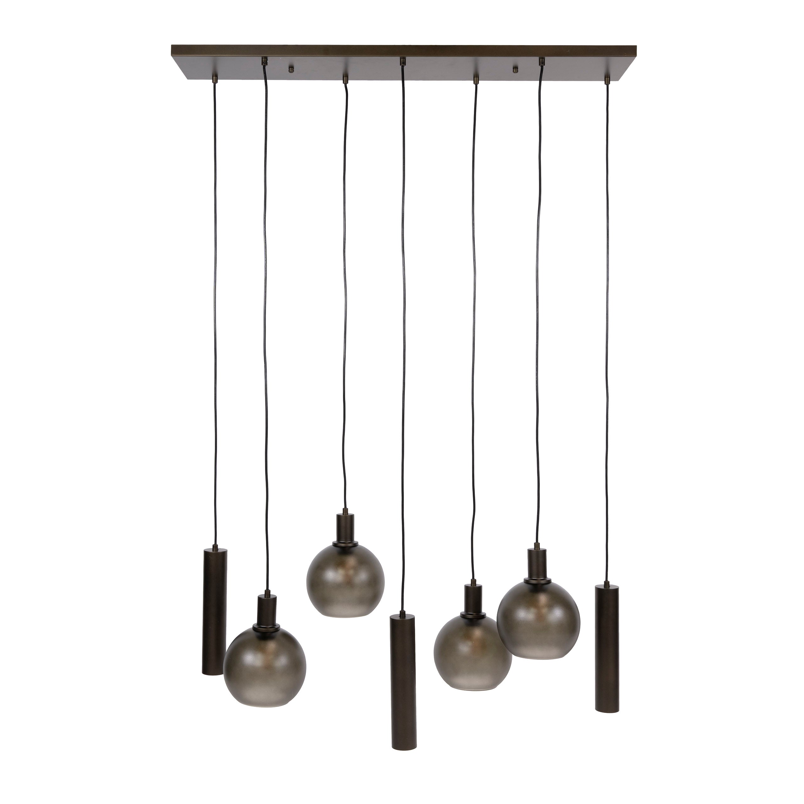 Hanglamp Sfera Tricolore 4+3-lichts / Sienna bruin-frosted