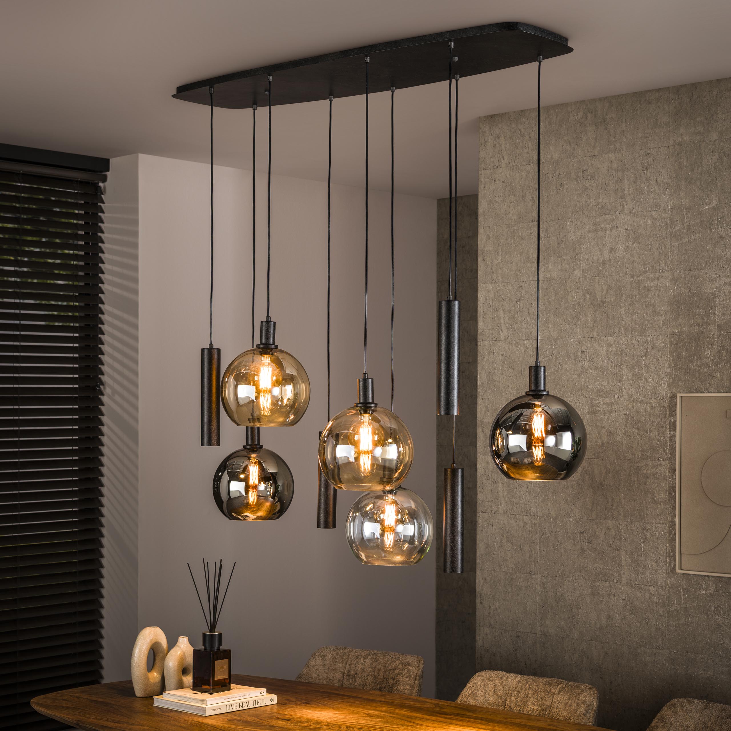 Hanglamp Sfera Tricolore 5+4-lichts / Artic zwart