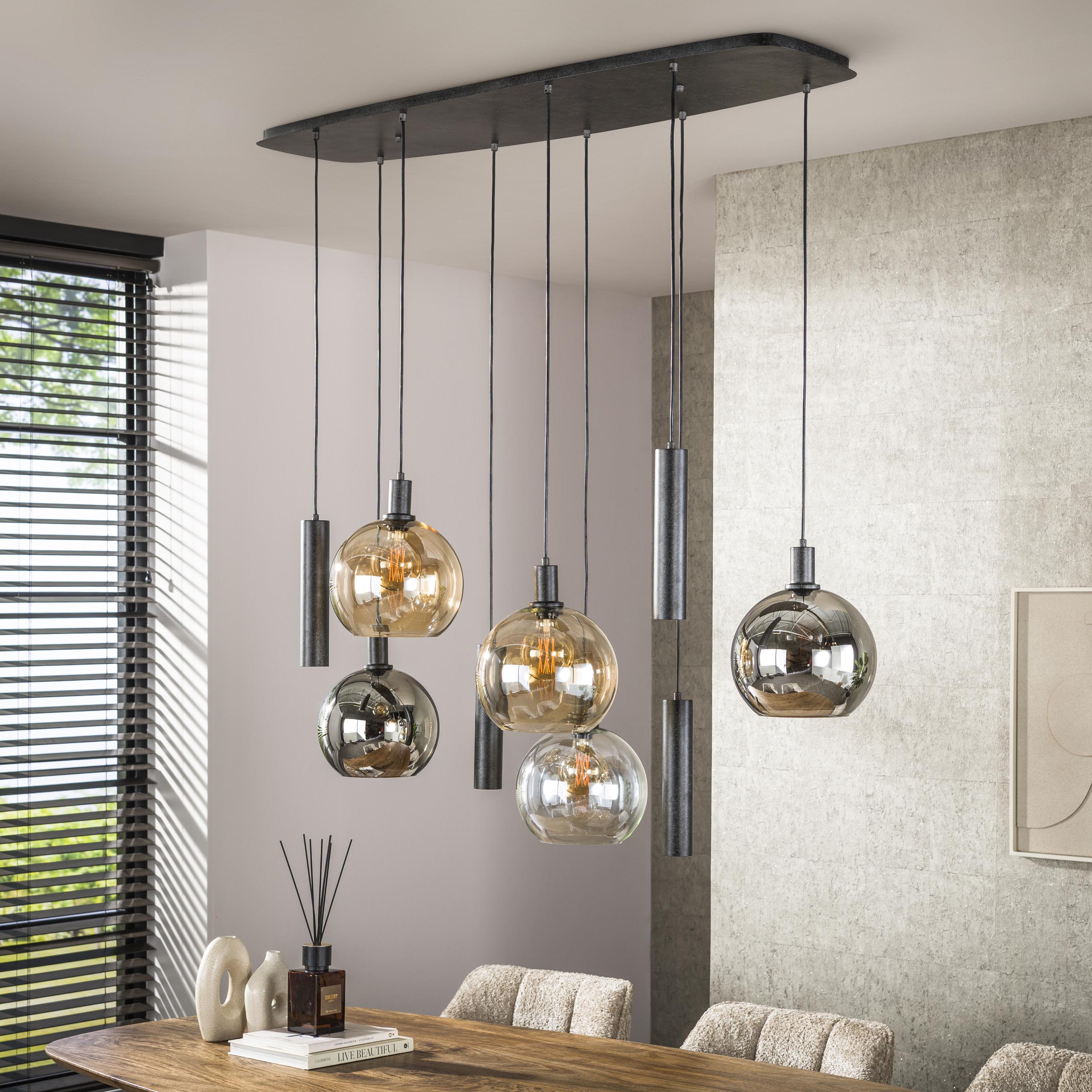 Hanglamp Sfera Tricolore 5 4 Lichts Artic Zwart